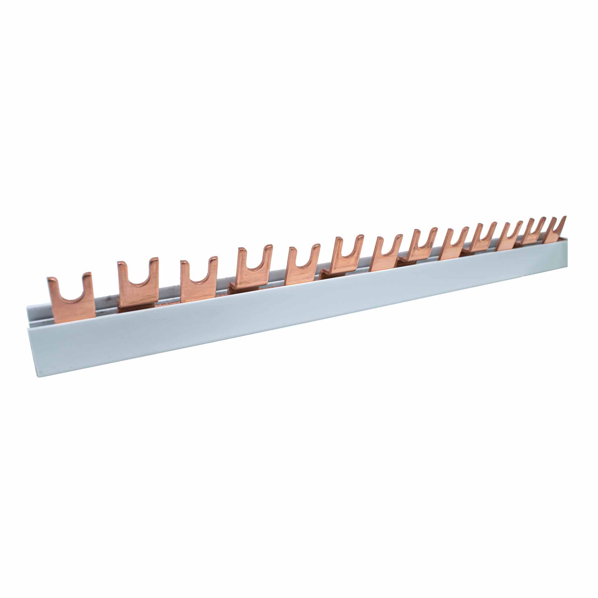 Sbarra di fase a forcella isolata 16mm2, (27x2P) P-P=17,8mm Sbarra di fase a forcella isolata 16mm2, (27x2P) P-P=17,8mm