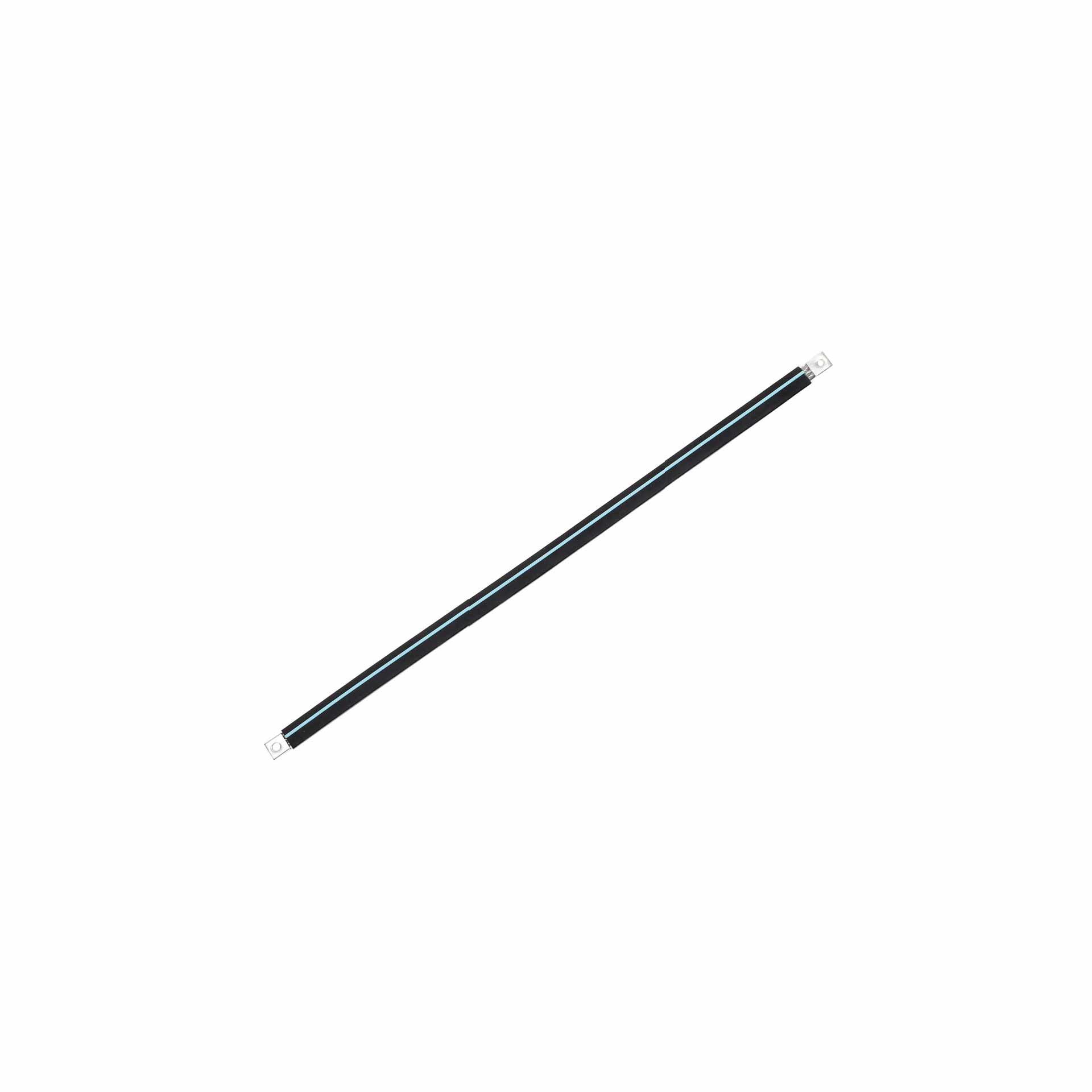 Isolierte Anschlusslasche aus Kupfergeflecht verzinnt L:430mm 50mm2, 250A, 2x M10, Halogenfrei