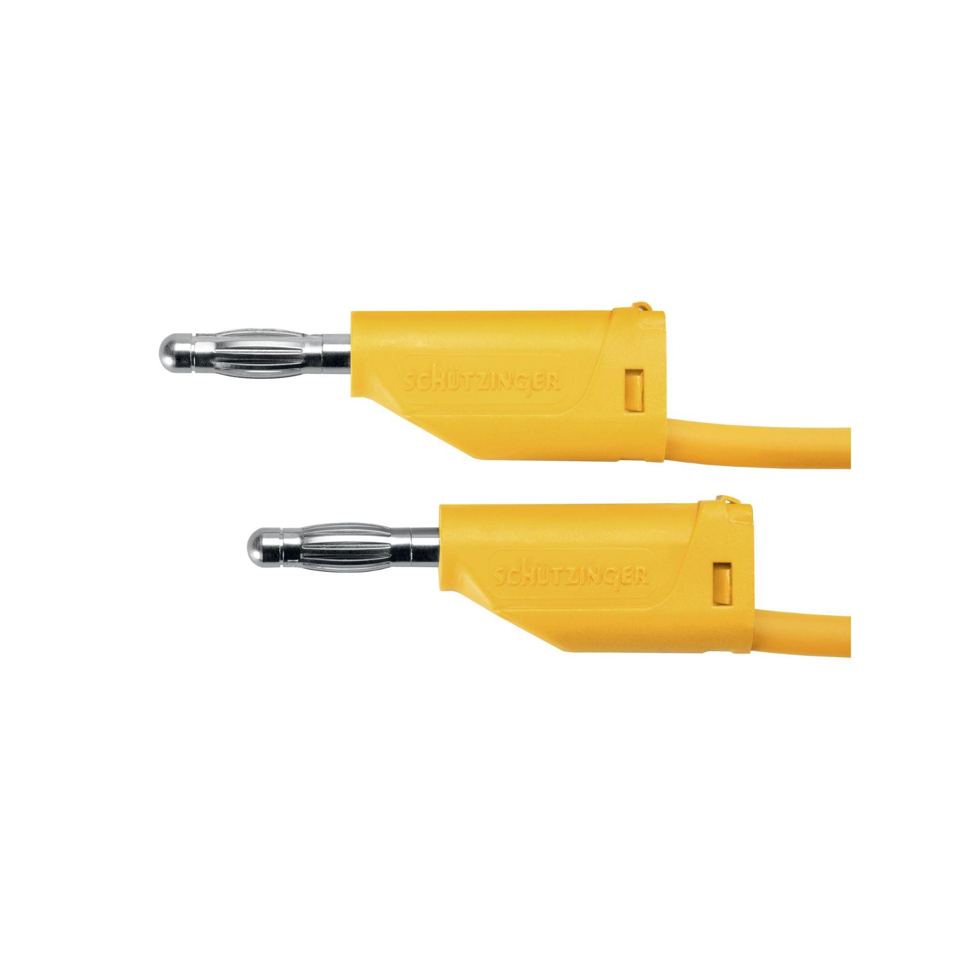 Cavo di prova 2 spine a molla ø 4mm, 1mm2, 100cm, giallo