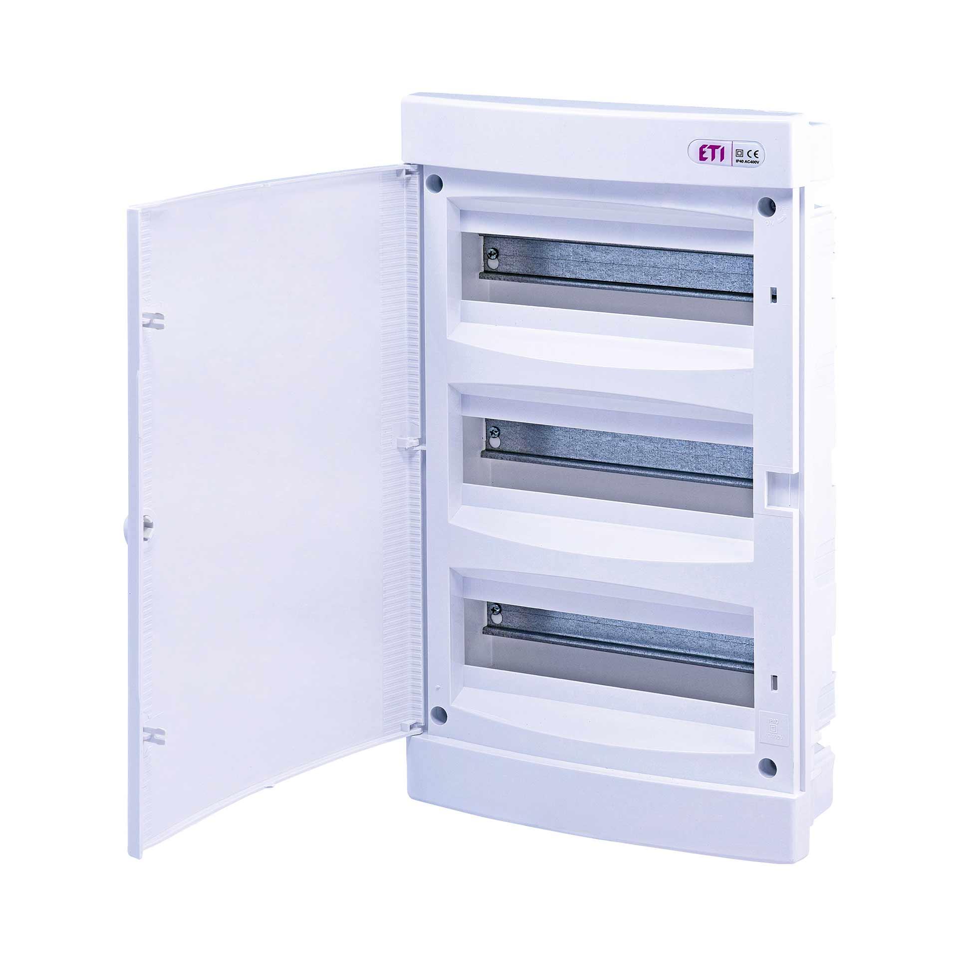 Distributore da incasso con porta bianca "ECM-36-PO", IP40, 3x12 moduli (36M)