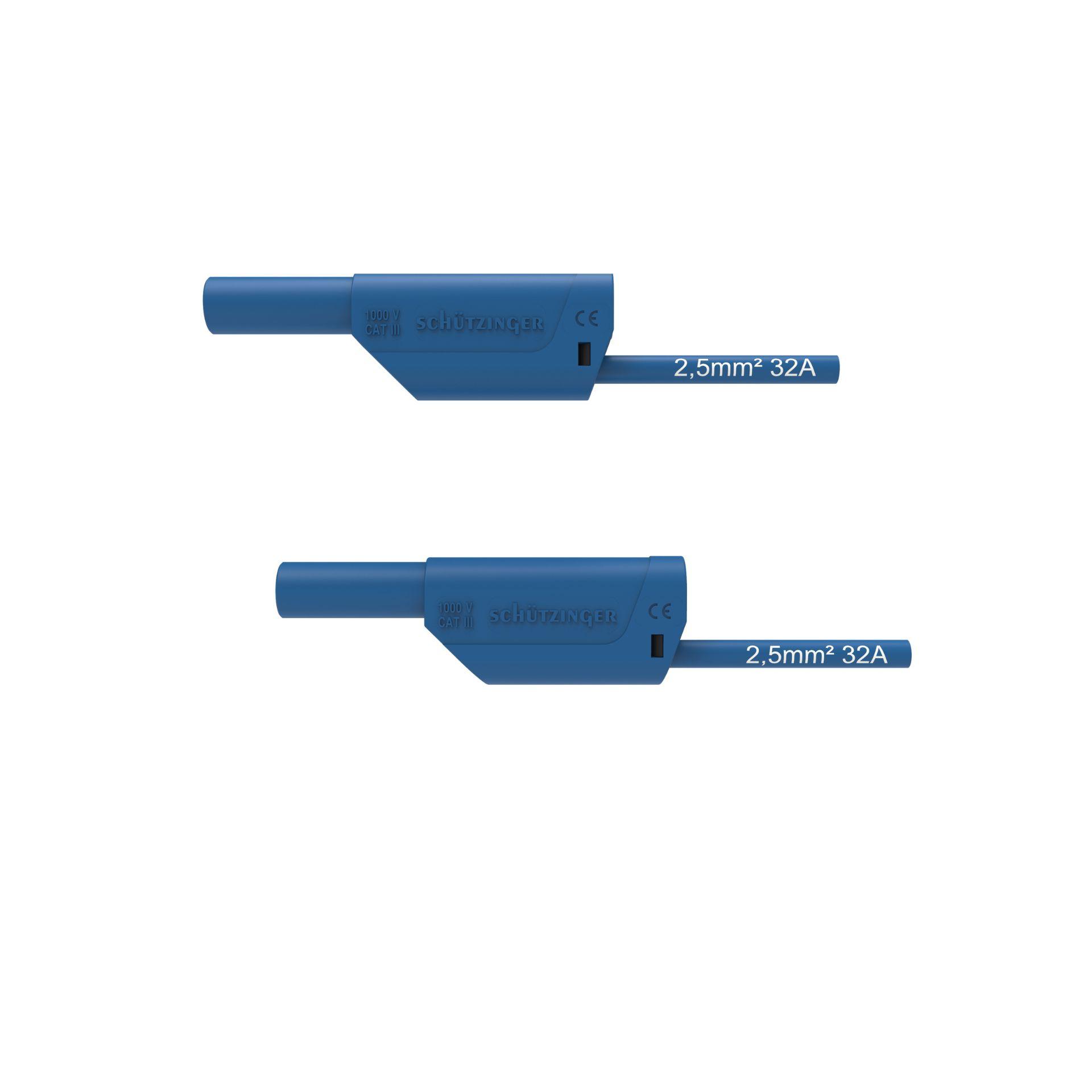 Cavo di collegamento di sicurezza ø 4mm, 2,5mm2, 150cm, blu Cavo di collegamento di sicurezza ø 4mm, 2,5mm2, 150cm, blu