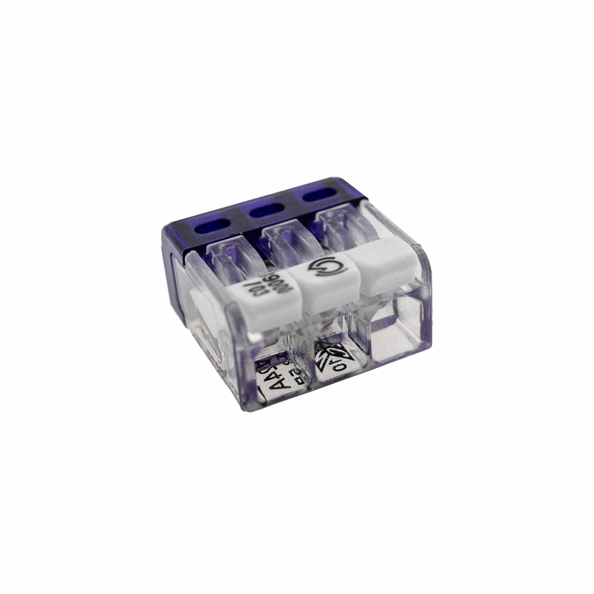 Terminale a scatola con leva, 0,2...2,5 mm², 3 conduttori Terminale a scatola con leva, 0,2...2,5 mm², 3 conduttori