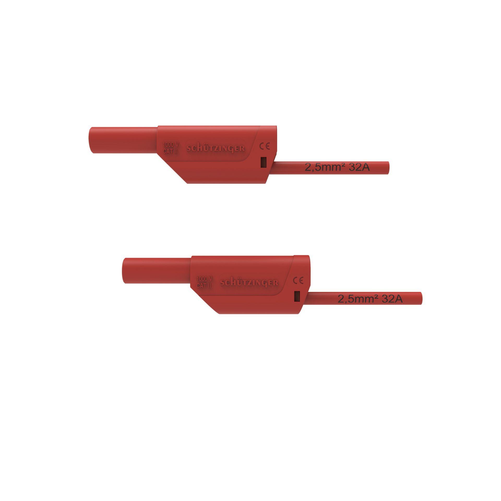 Cavo di collegamento di sicurezza ø 4 mm, 2,5 mm2, 1000 mm, rosso Cavo di collegamento di sicurezza ø 4 mm, 2,5 mm2, 1000 mm, rosso