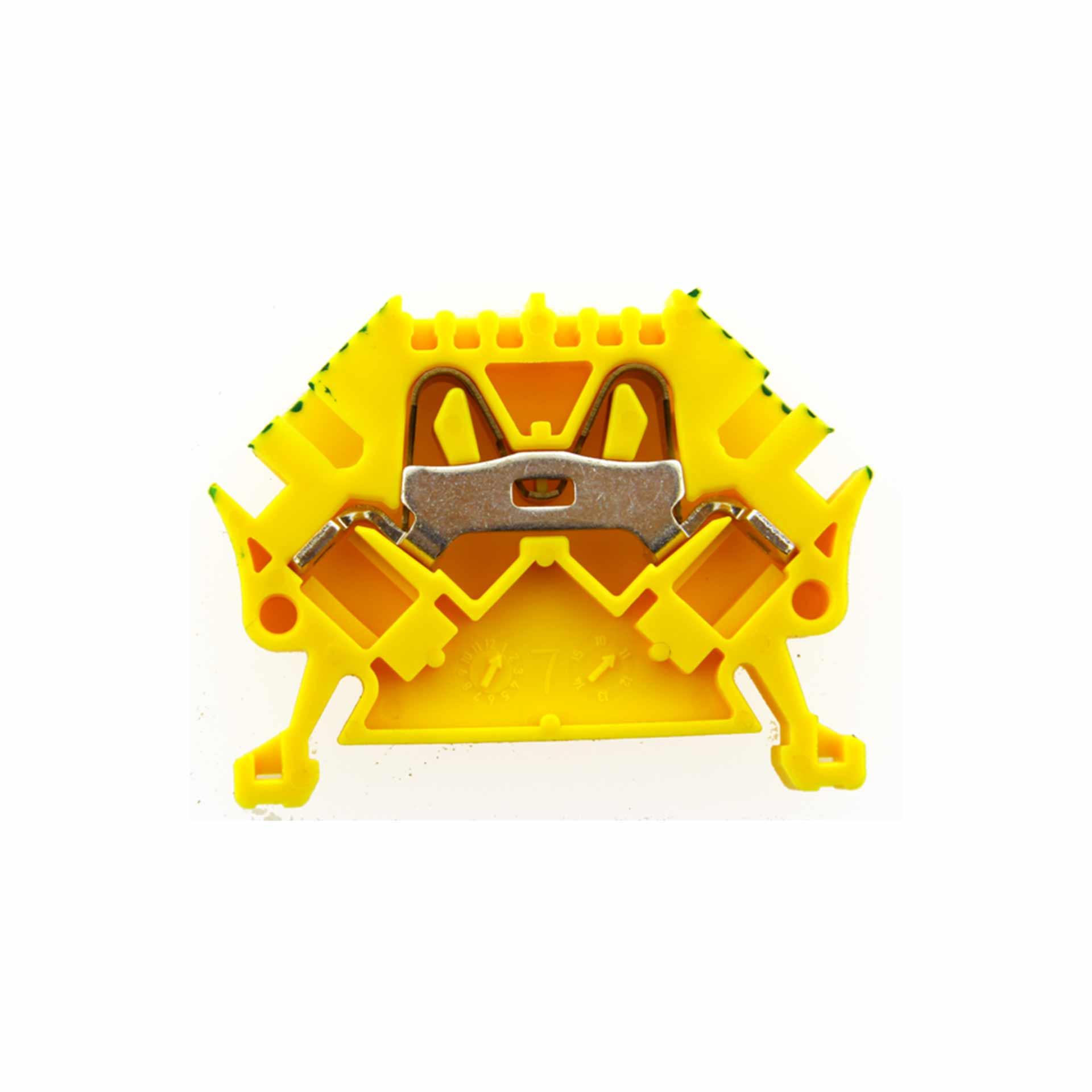 Push-in spring terminal 45° 2.5mm² green-yellow insulated
