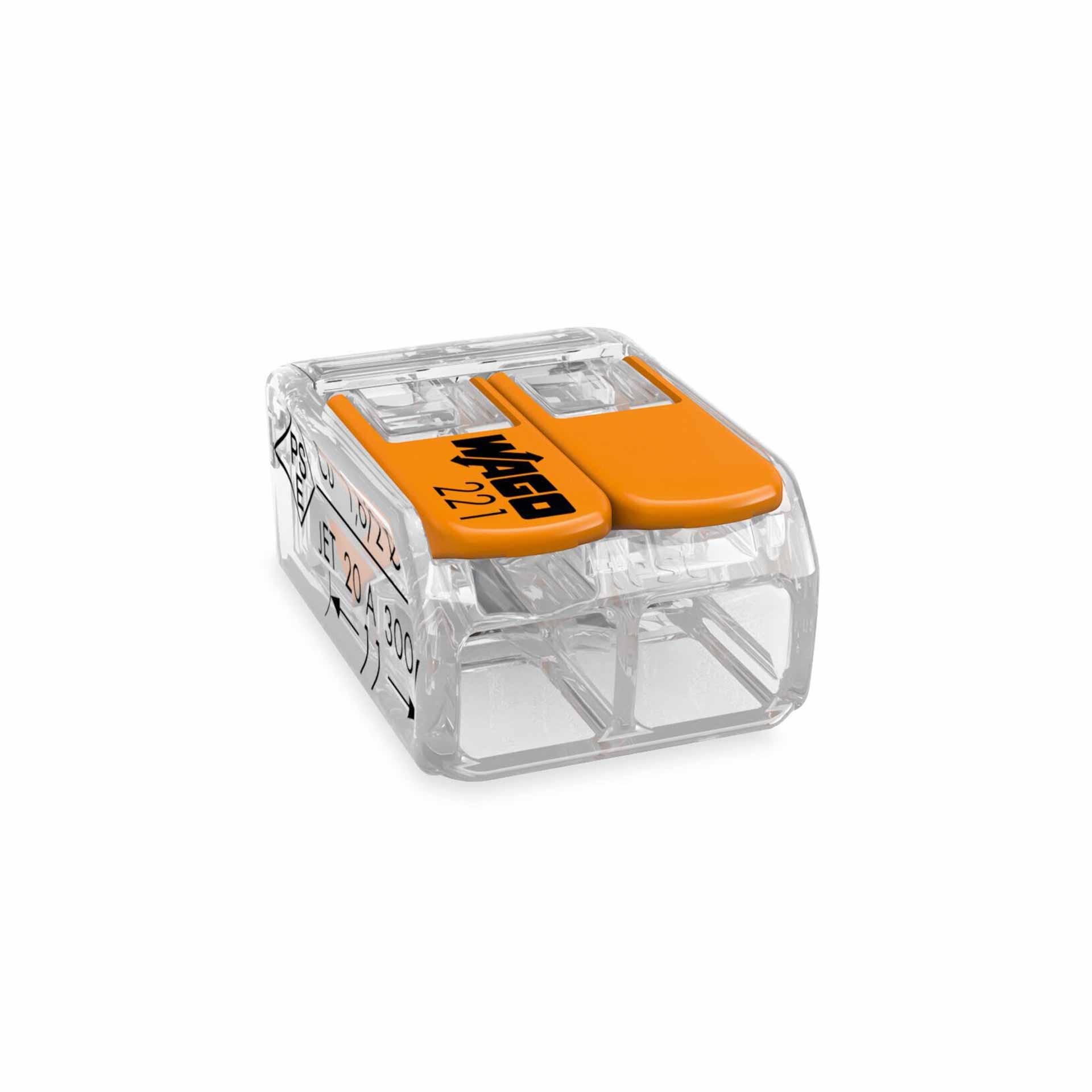 WAGO 221-412 / 2 fili / terminale a scatola 0,2-4 mm²