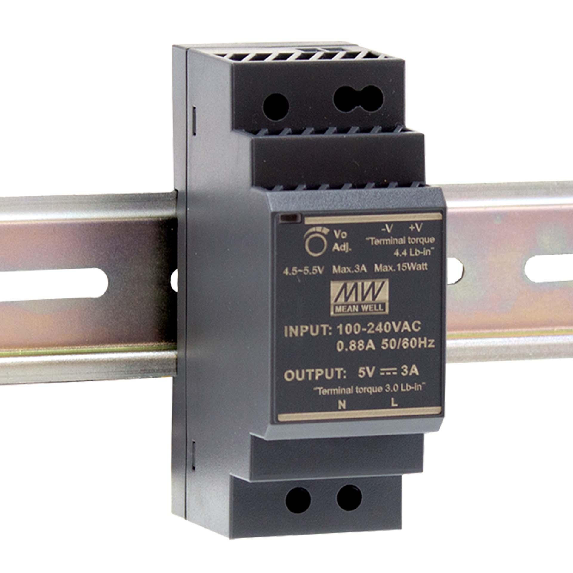 Power supply unit Mean Well HDR-30-24, 24V DC, 1.5A, 36W