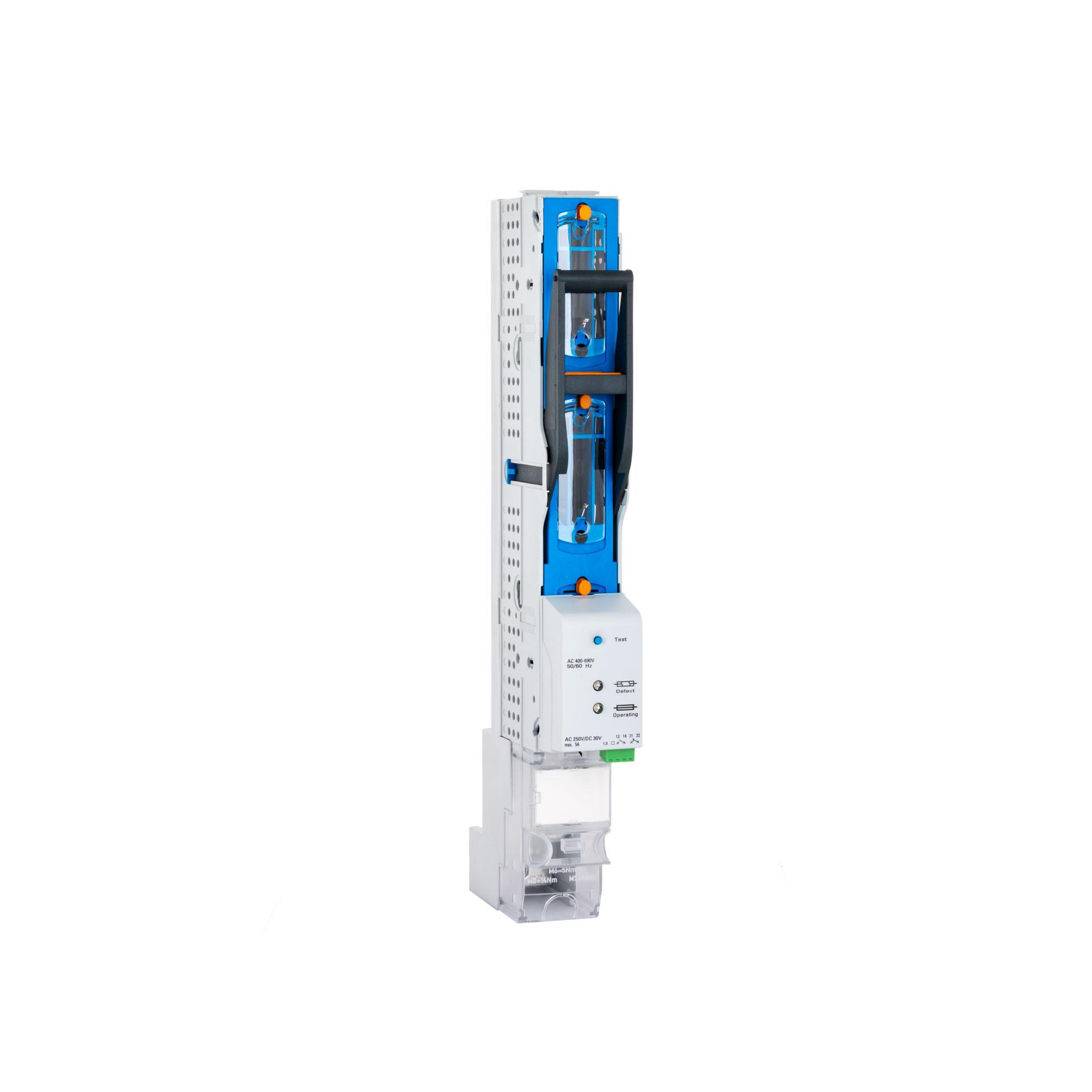 NH fuse-switch disconnectors size 00, 3P, 100mm, M8 (3-pole switchable) U5 "hook fastening" ESÜ NH fuse-switch disconnectors size 00, 3P, 100mm, M8 (3-pole switchable) U5 "hook fastening" ESÜ