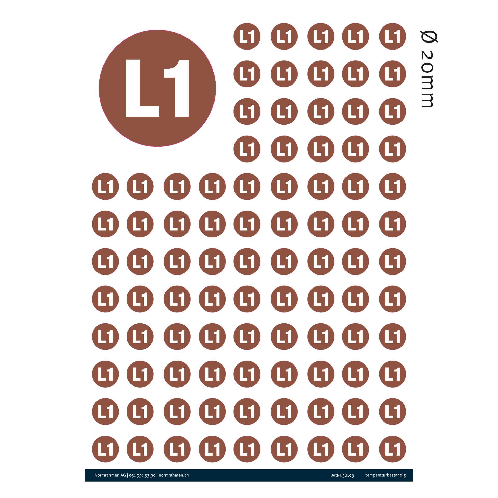 Outer conductor L1 Ø 20mm,PU 108 pcs. A4 sheet