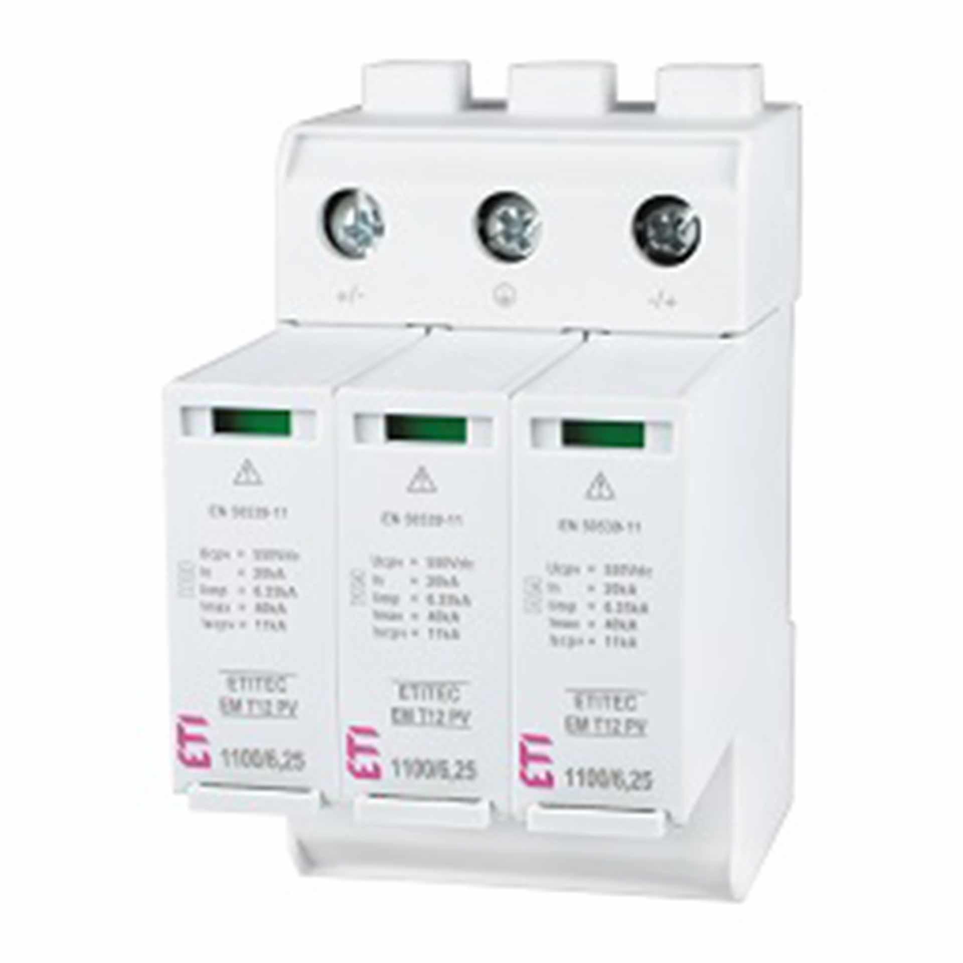 Überspannungsableiter Typ 1+2, ETITEC EM T12, PV, 1500/5Y RC