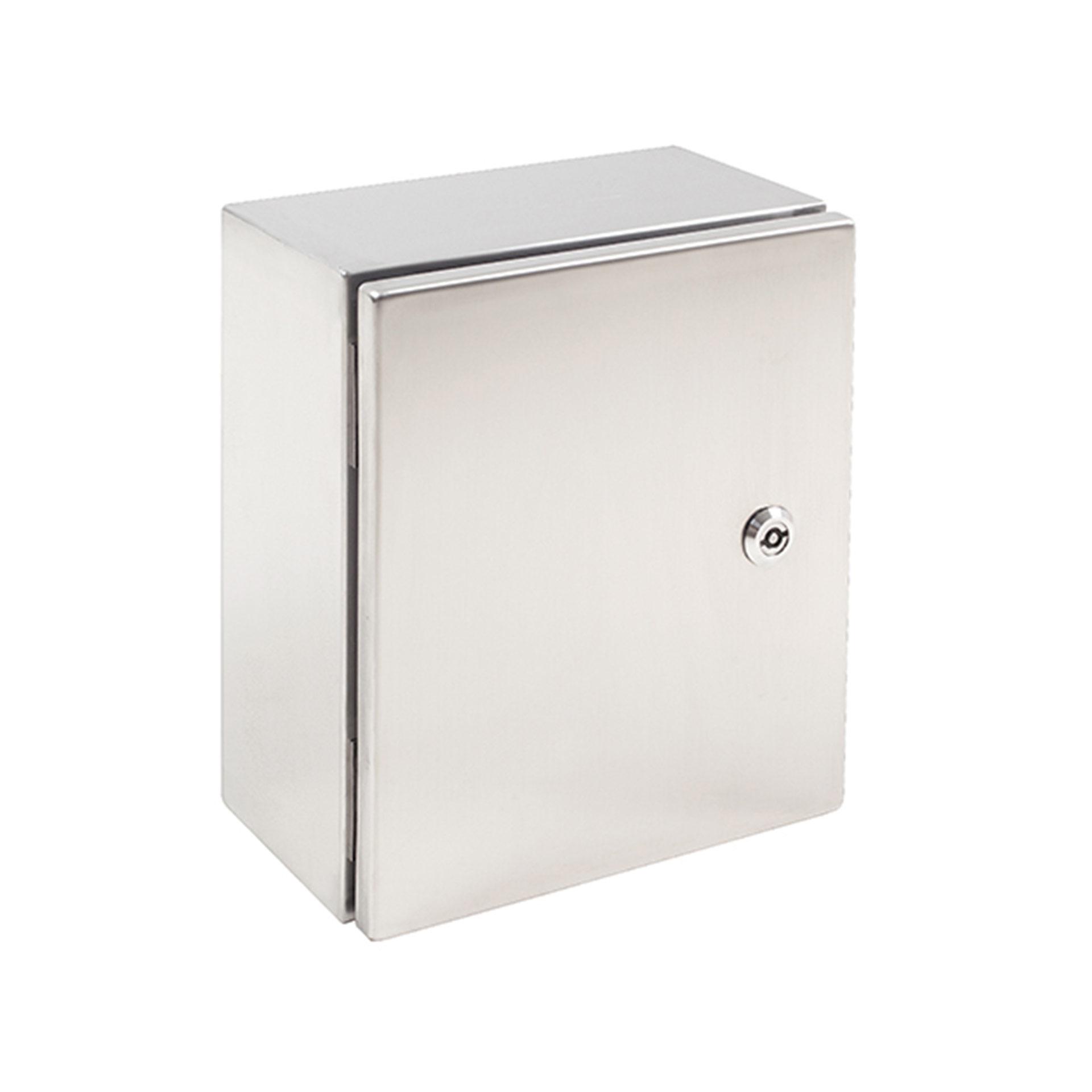 Coffret mural en inox V2A, IP66, LxHxP 400x400x200mm, avec plaque de montage