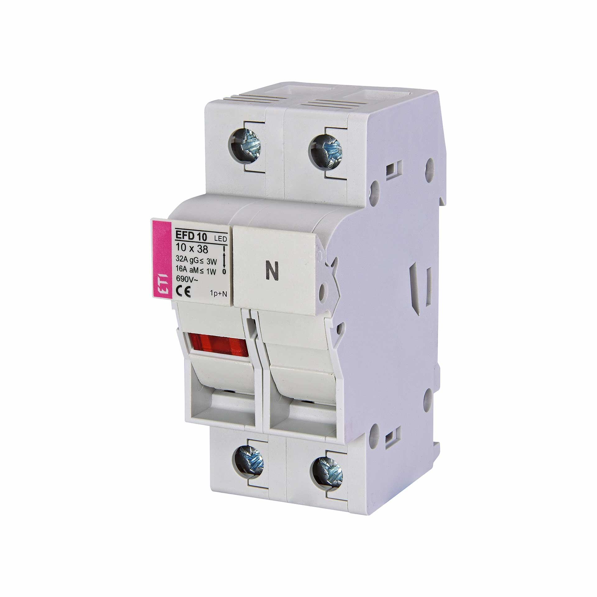 Fusibile sezionatore EFD 10, 1P+N, indicatore LED, max. 32A, fusibile 10x38