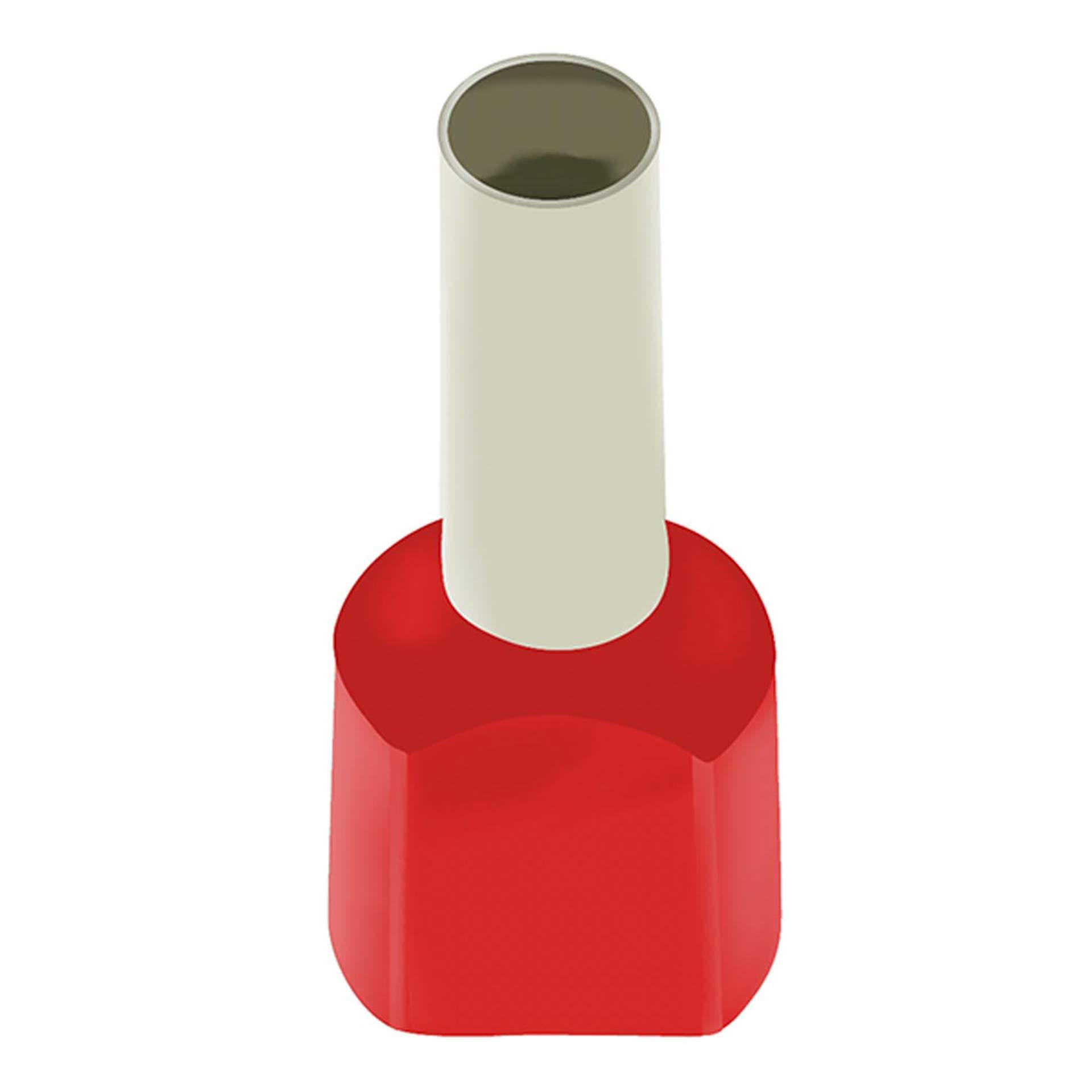 Ghiere gemelle (DIN) rosso / 2x 10mm² / 14mm, PU 100 pz.