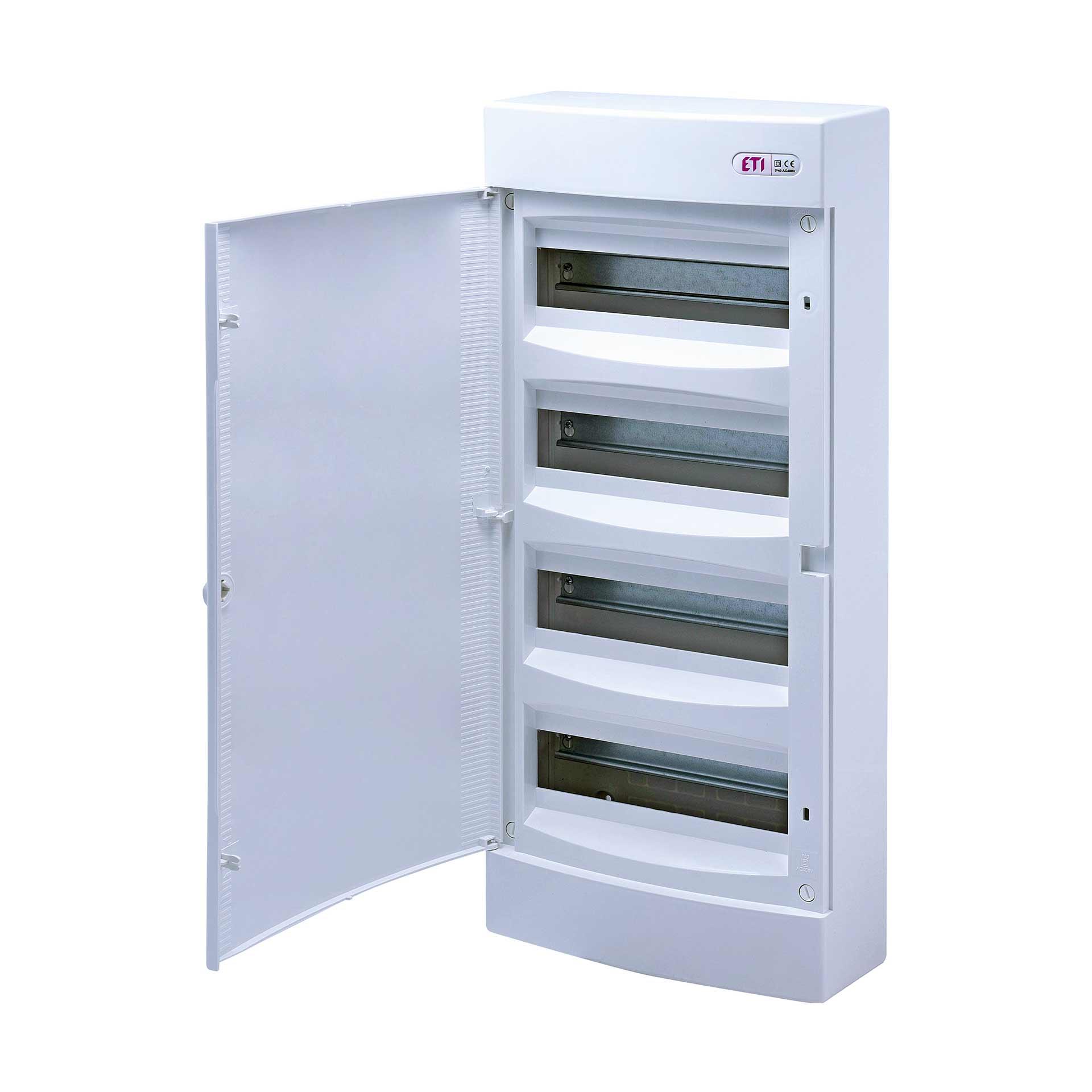 Quadro di distribuzione esterno con porta bianca "ECT-48-PO", IP40, 4x12 moduli (48M)