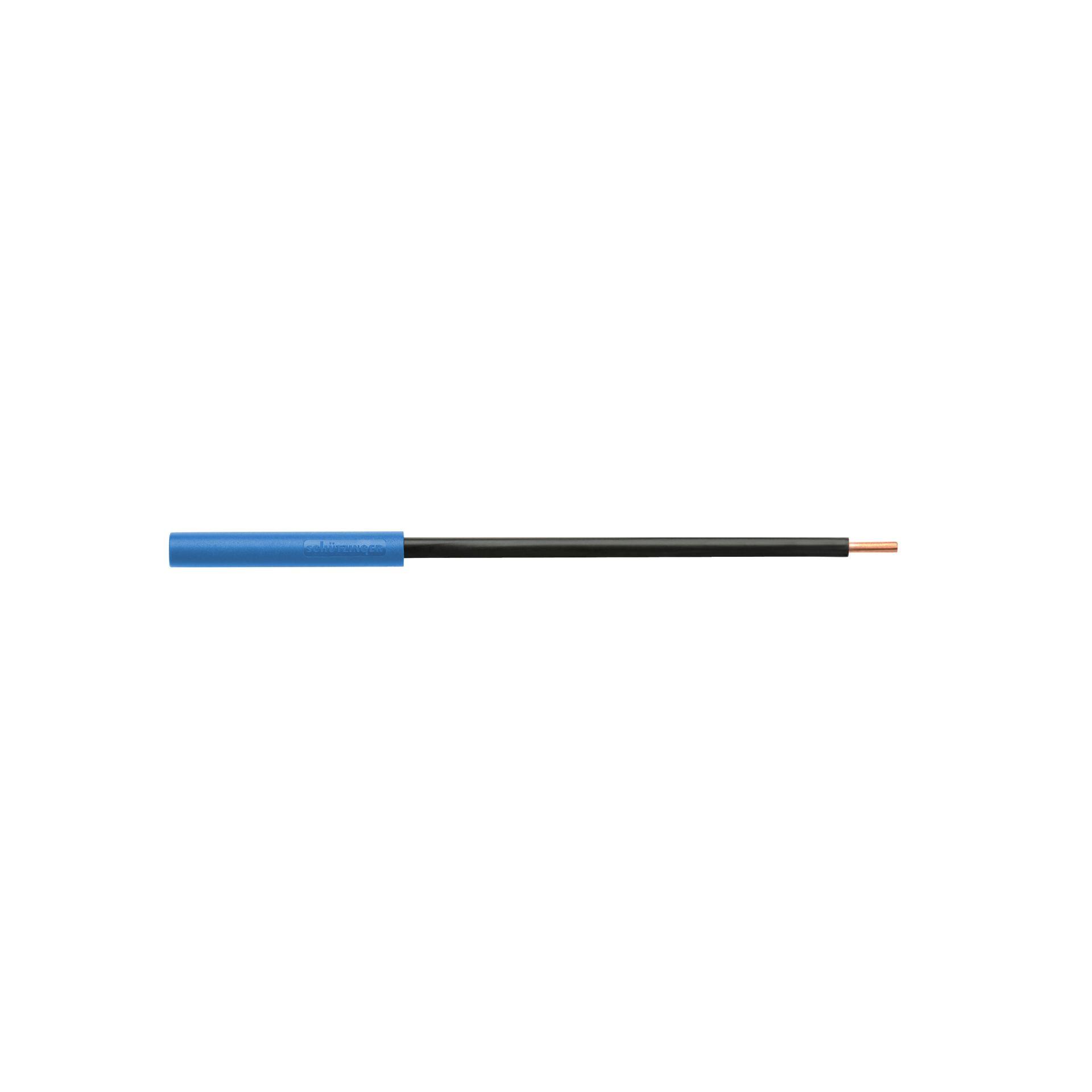 Laboratory socket with insulated round conductor, plug-in connection ø 4mm, 130mm, blue