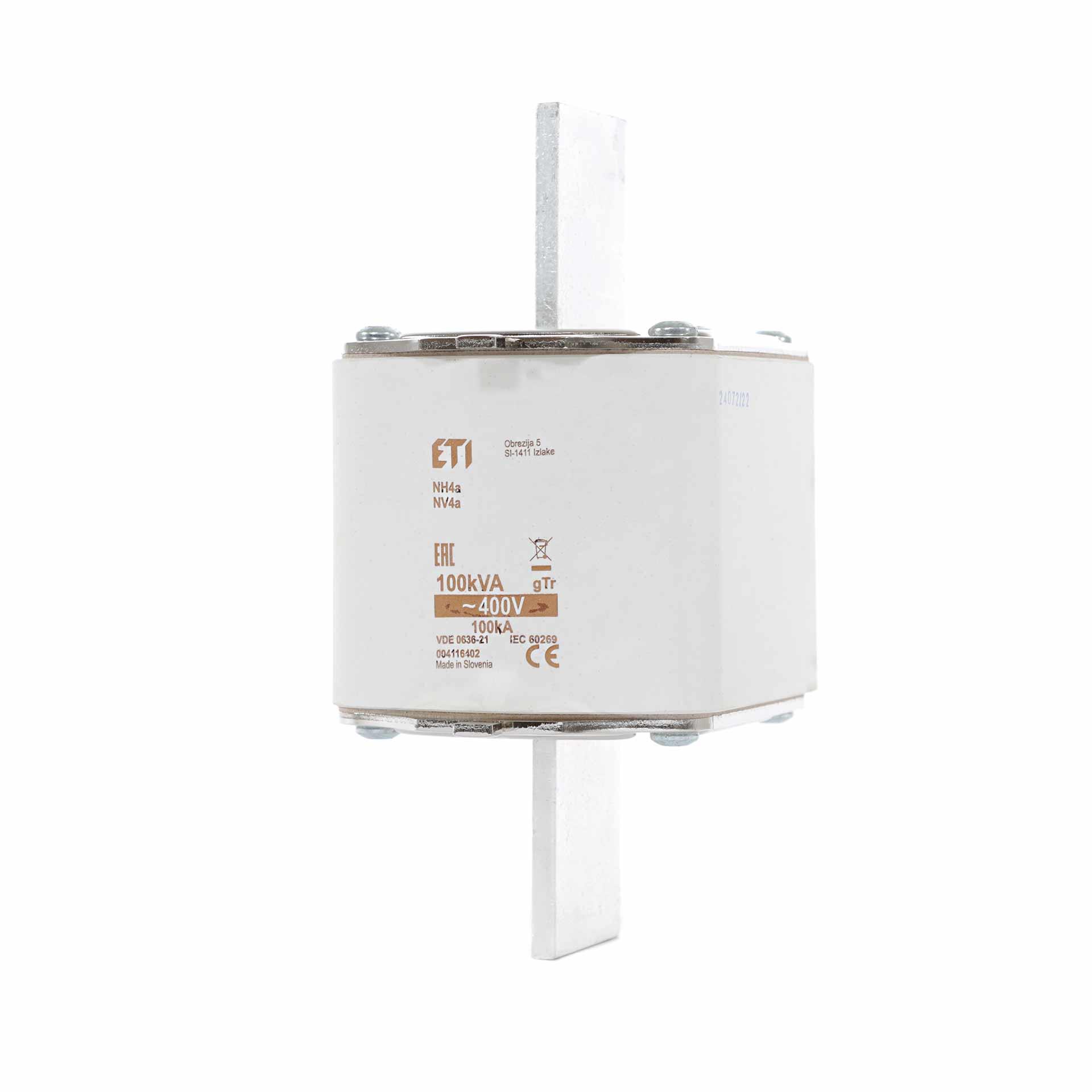 Fusibile NH da 4A, 144A per protezione trasformatori 100kVA, gTr