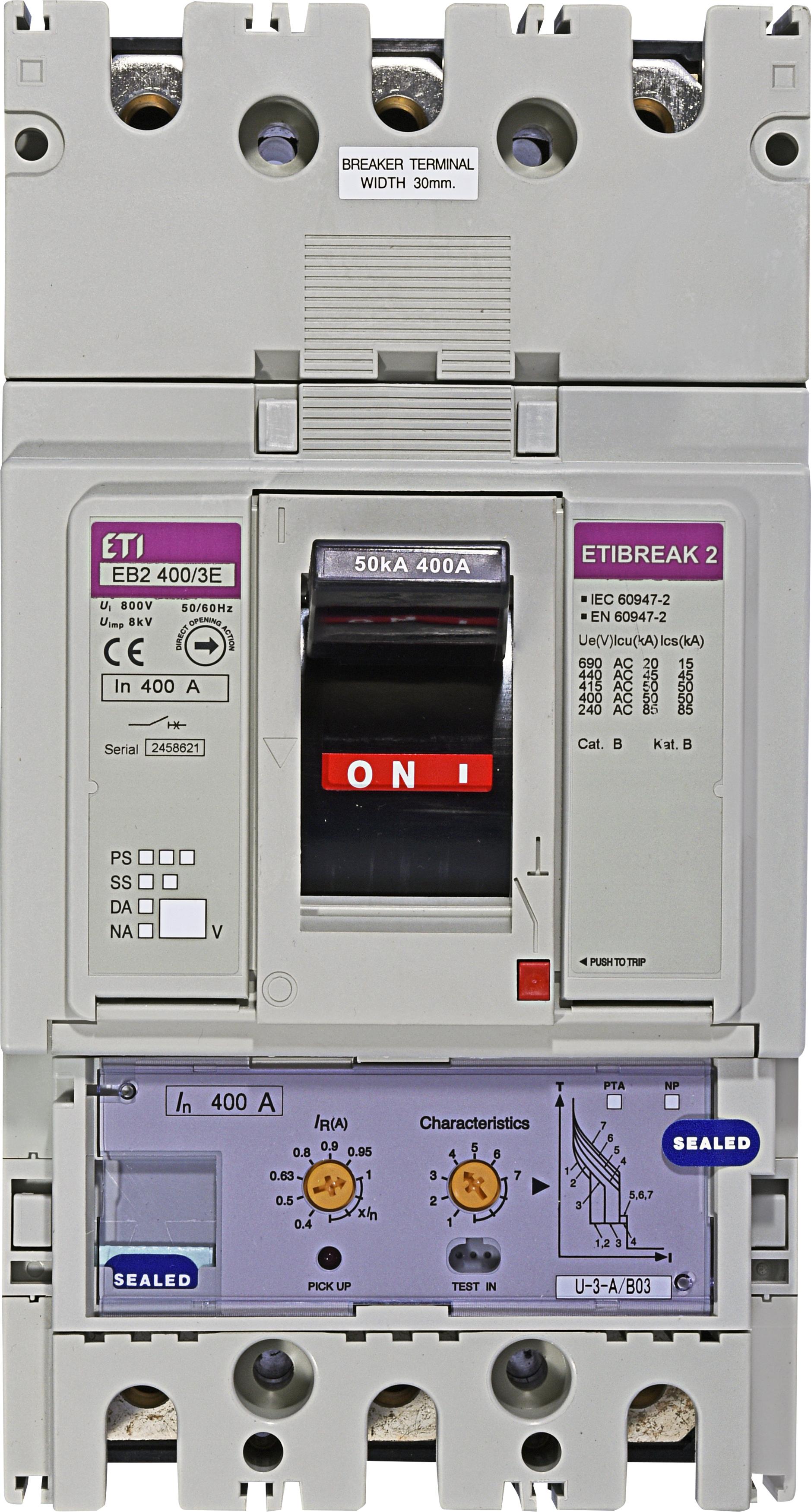 Interruttore automatico EB2 400/3E 400A, Icu 50kA / Ics 50kA