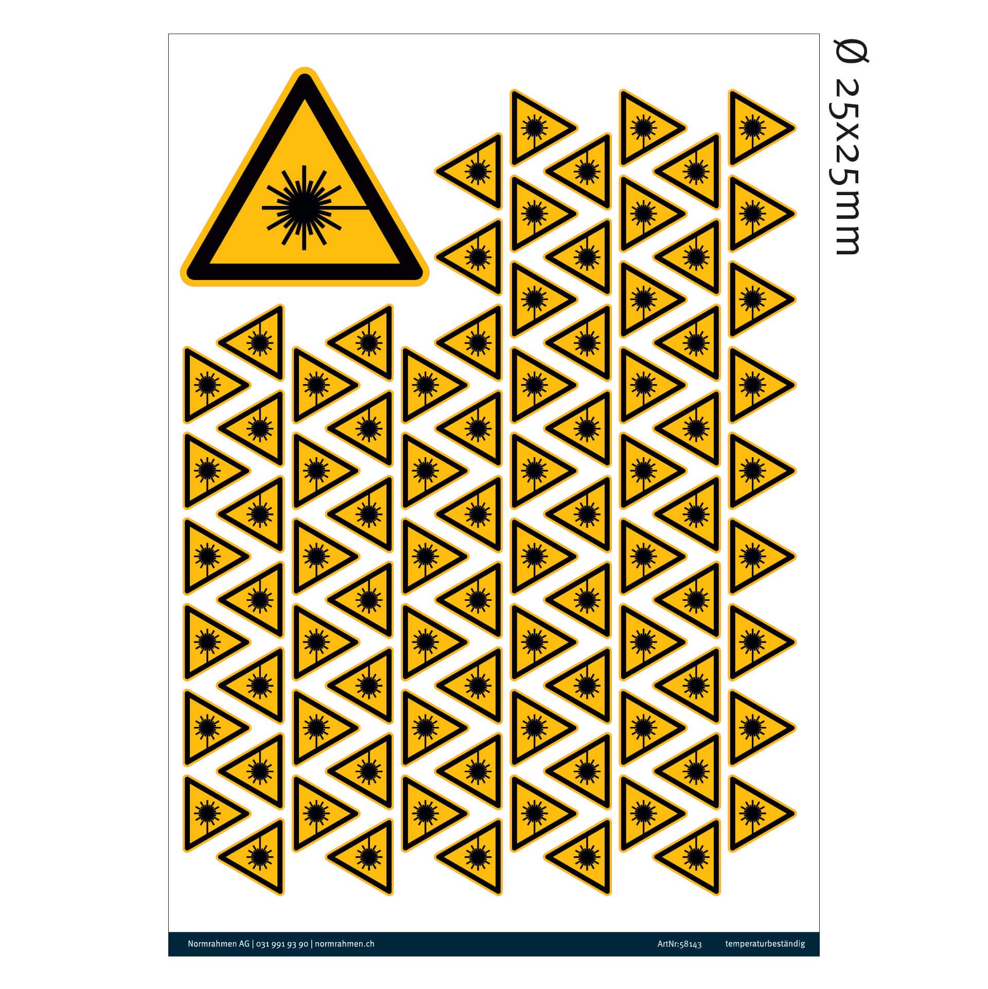 Attention Laser small 25x25mm,PU 99 pcs. A4 sheet