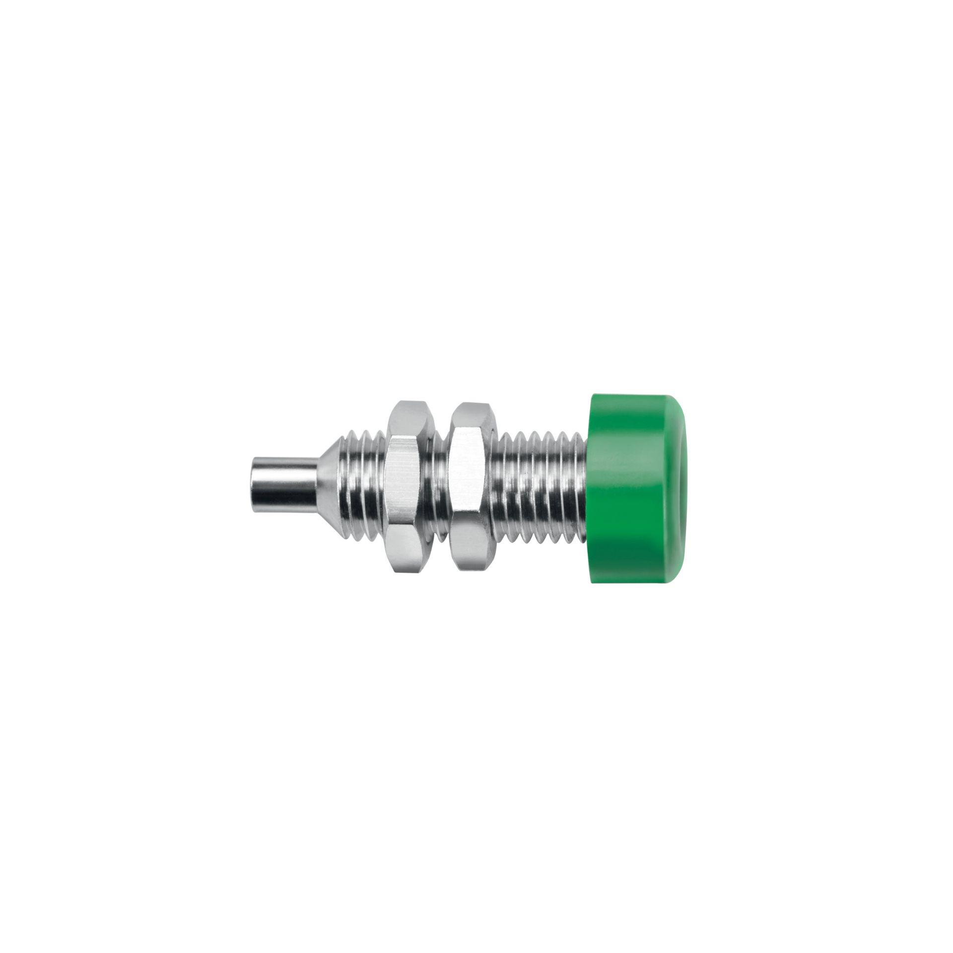 Presa incorporata ø 4mm testa isolante avvitata, verde