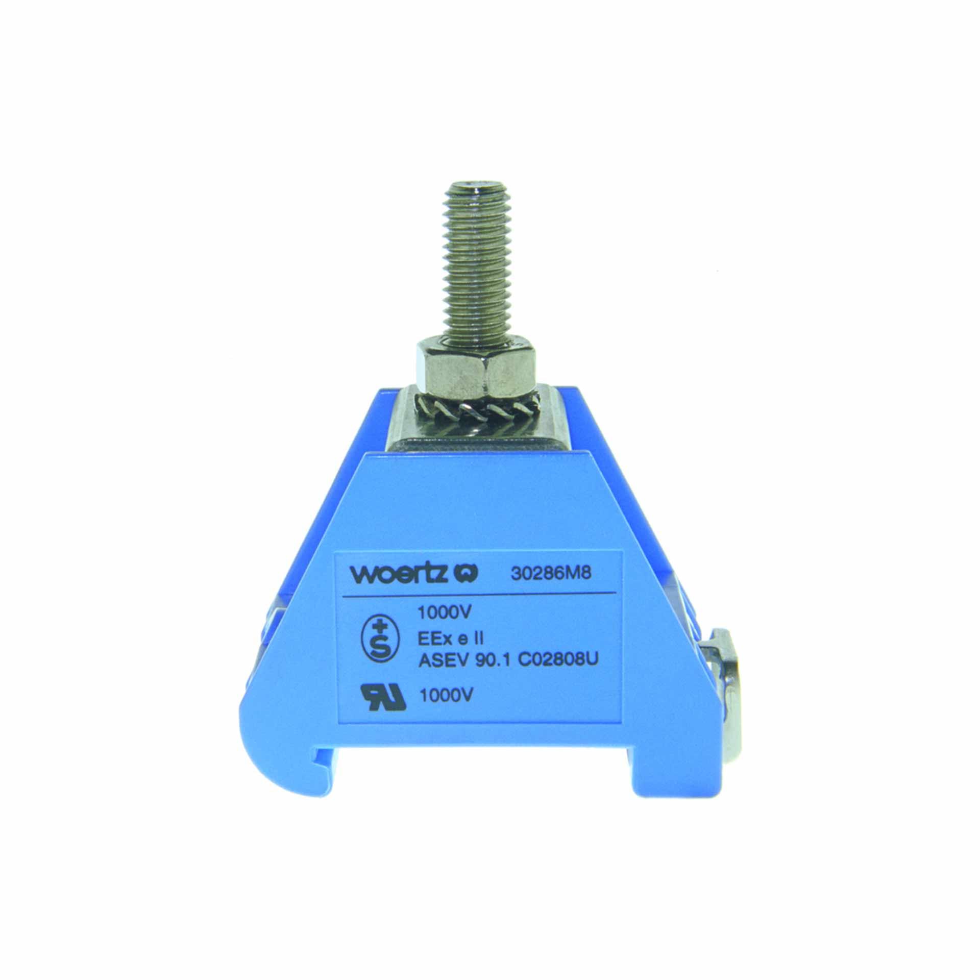 Terminale a vite DIN35 M8, 95 mm², 1 filo, blu