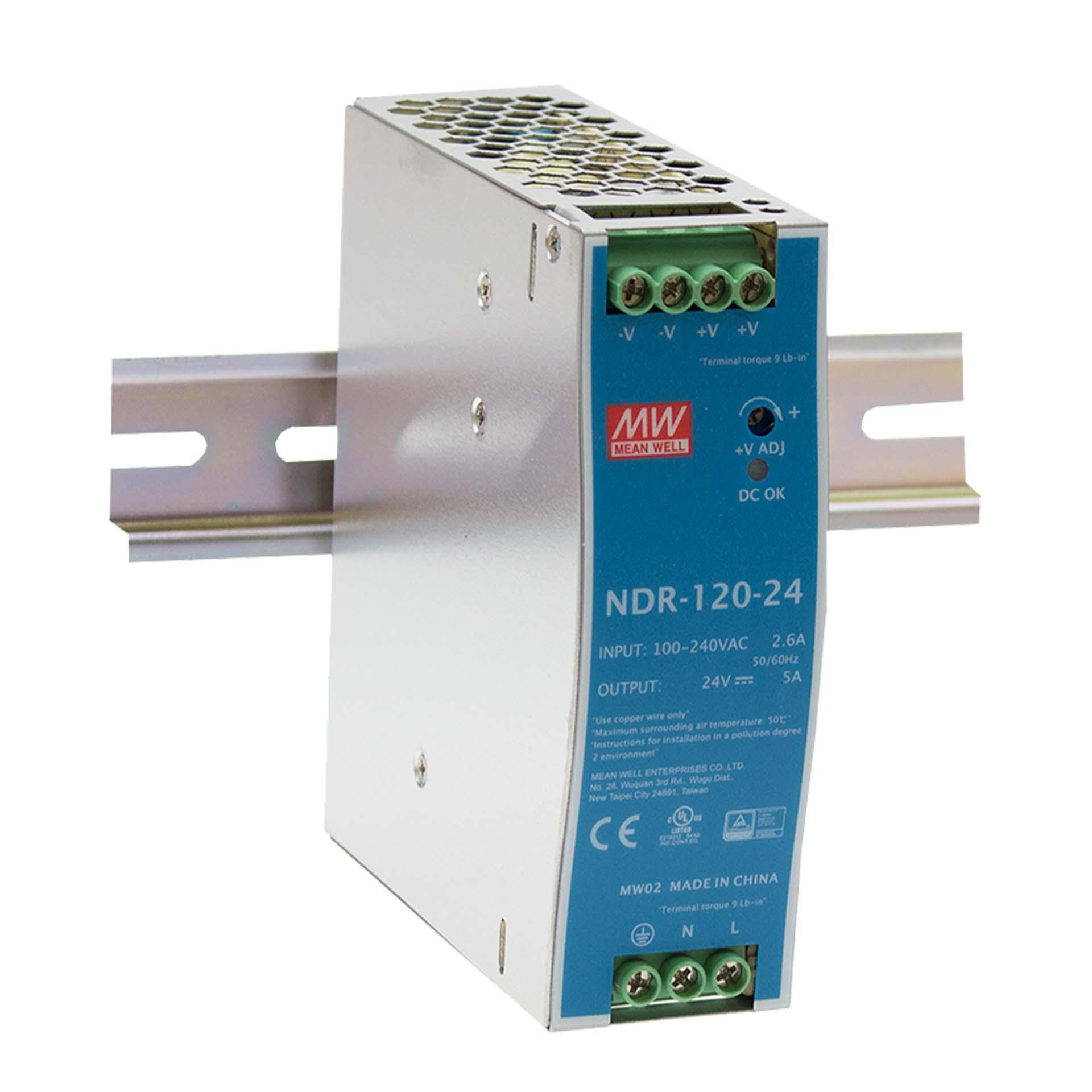 Alimentatore Mean Well NDR-120-24, 24V DC, 5A, 120W
