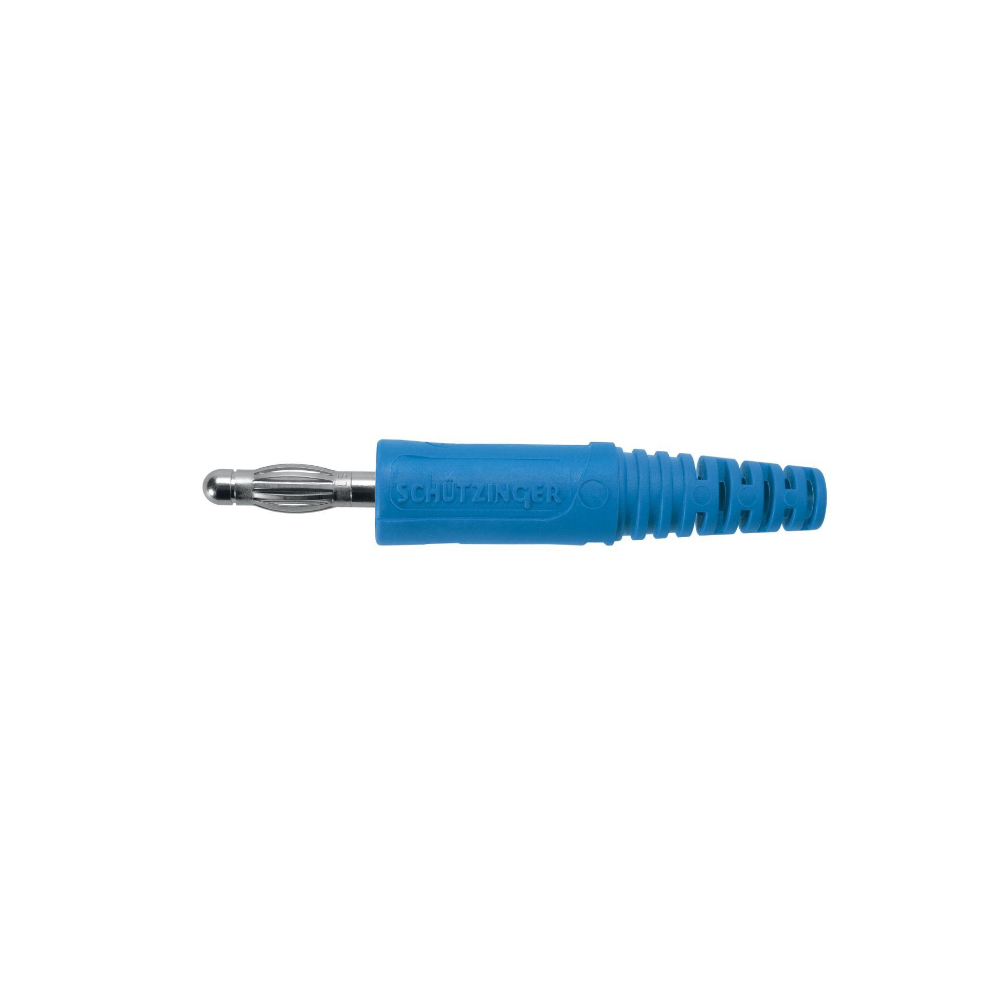 Spina a molla diritta ø 4 mm, con connessione a saldare fino a 2,5 mm2 blu Spina a molla diritta ø 4 mm, con connessione a saldare fino a 2,5 mm2 blu