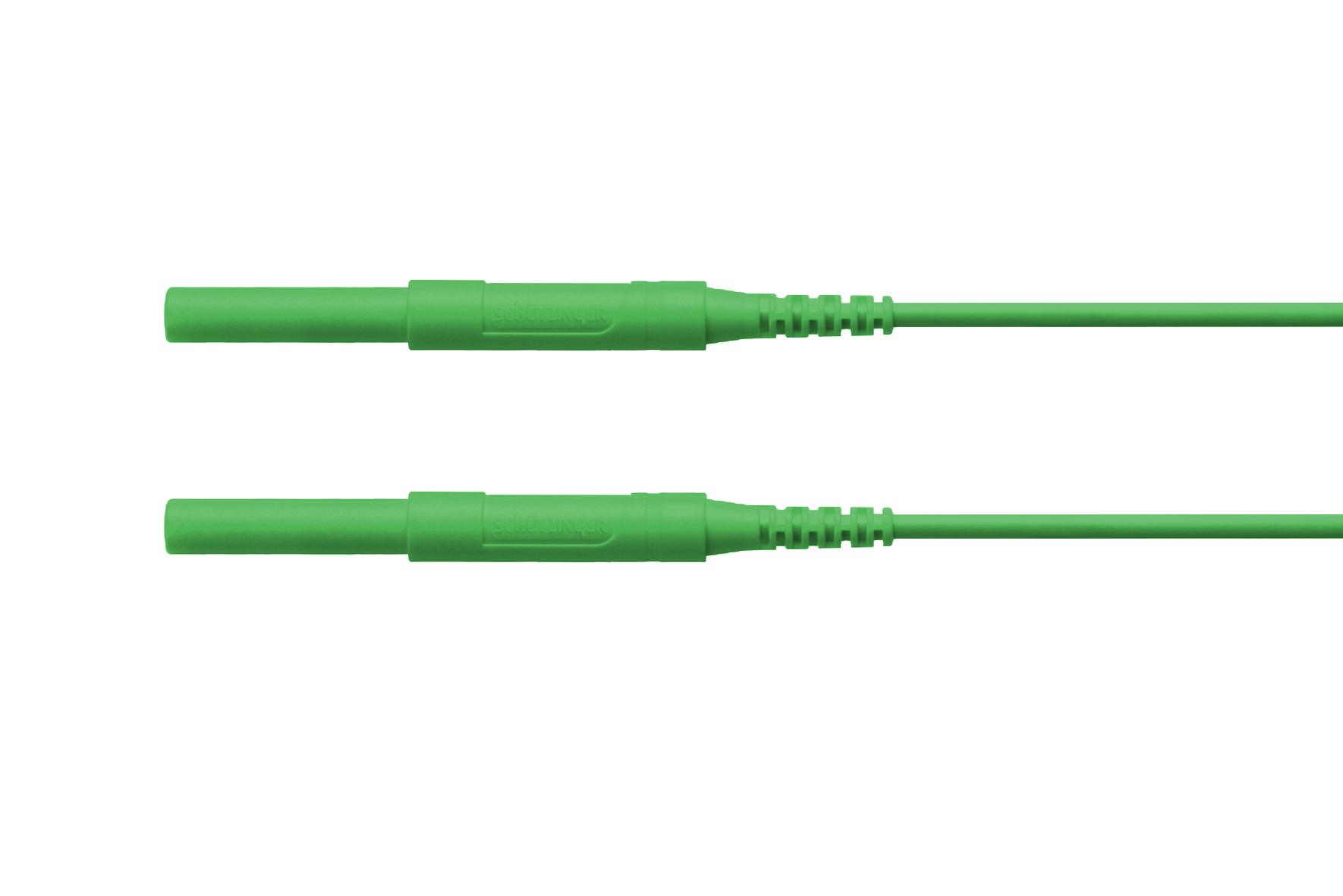 High-voltage safety test lead, socket ø 4mm, AWG16, 1500mm, green