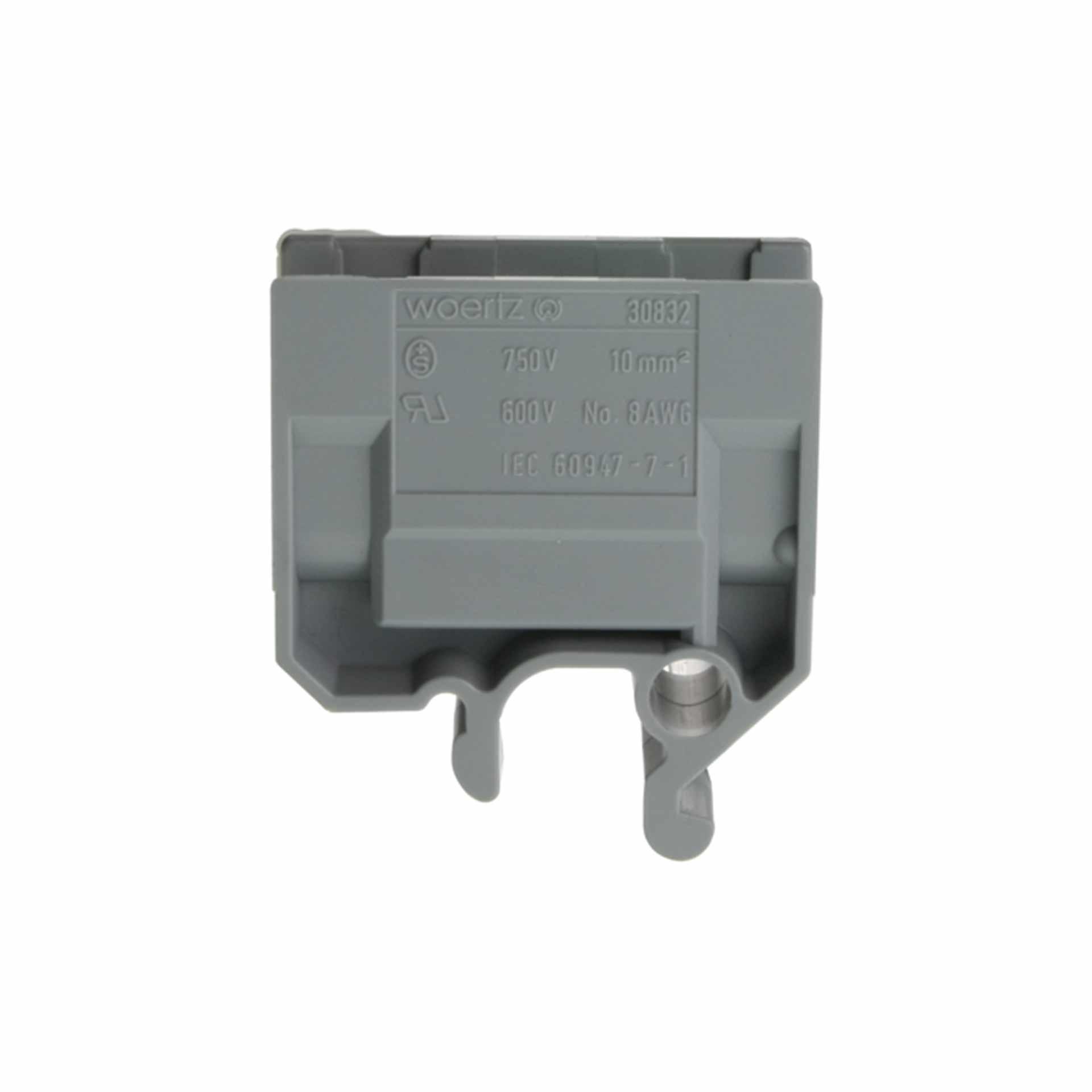 Terminale di derivazione DIN32 10mm², 2 conduttori, grigio Terminale di derivazione DIN32 10mm², 2 conduttori, grigio
