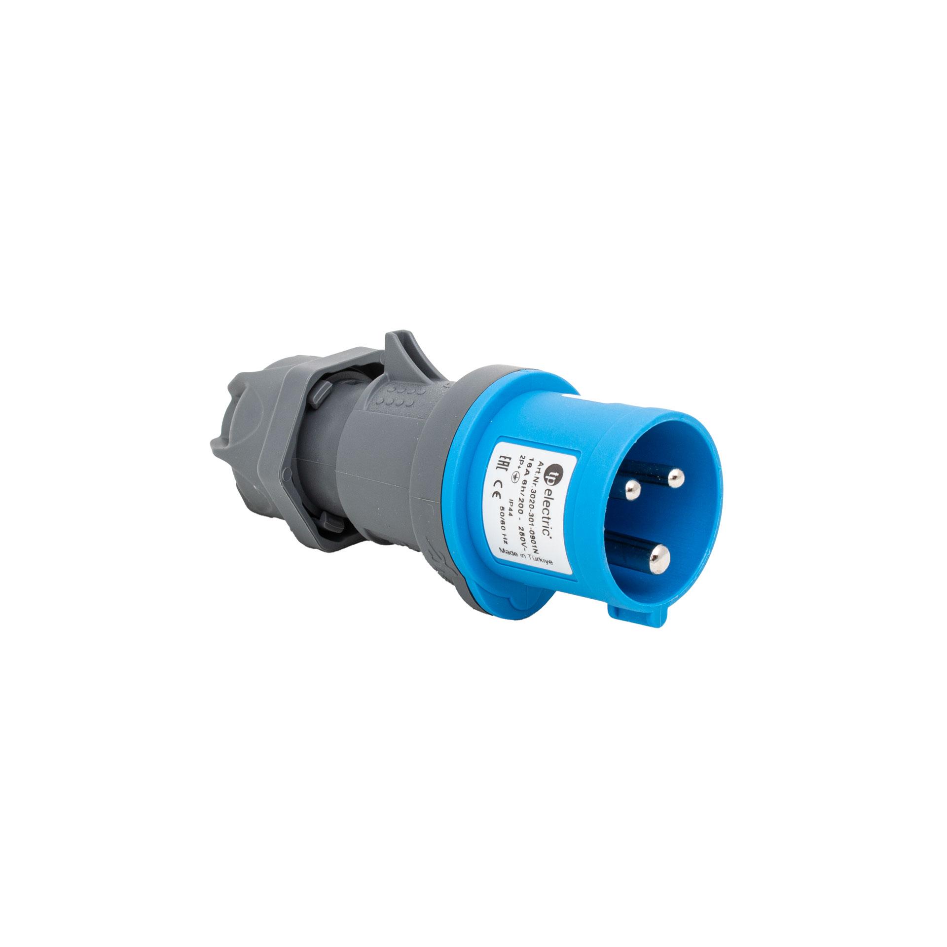 Spina CEE rapida 16A 3P 6h, 1PNE 230V, contatti nichelati, sistema Quick Connect brevettato