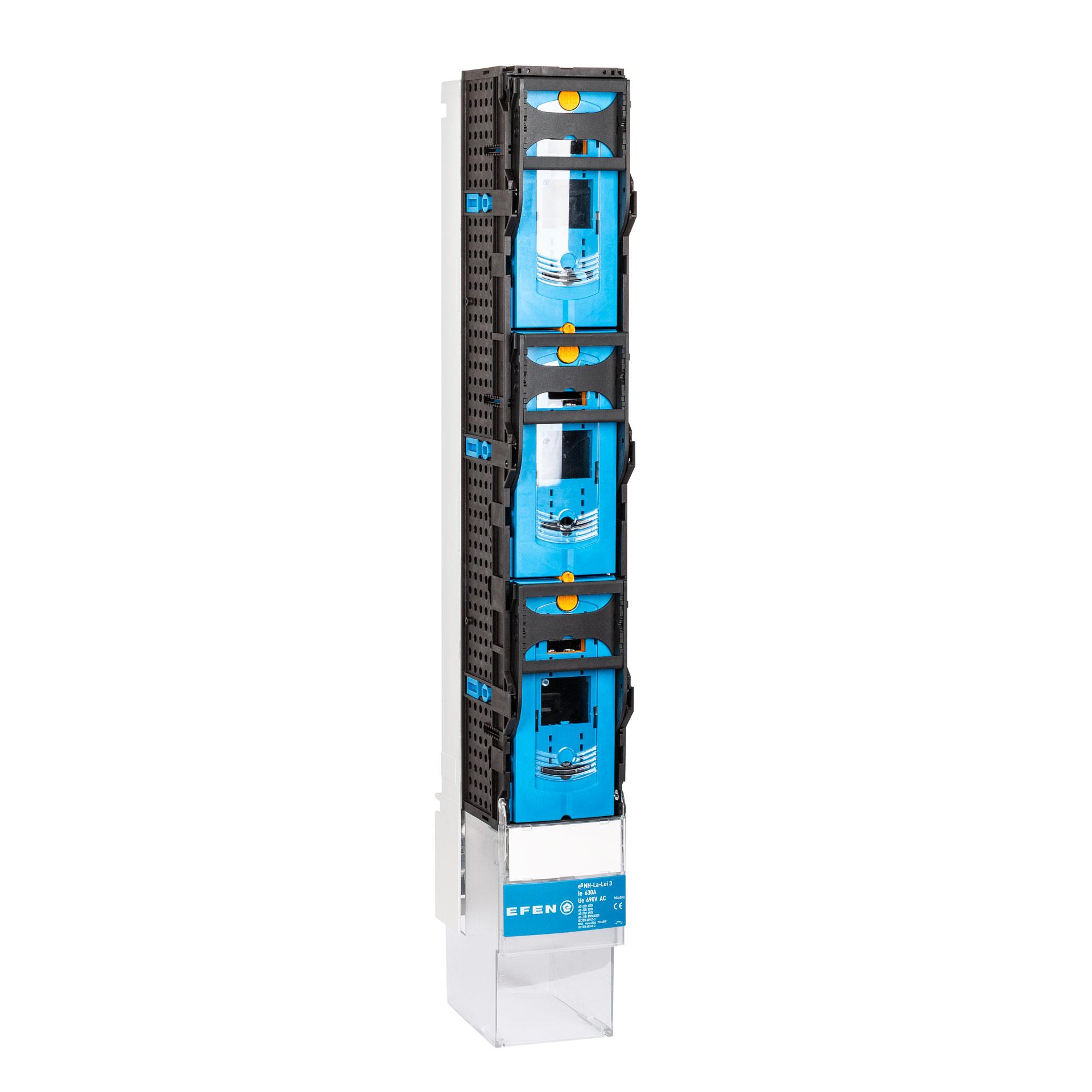 Sezionatori con fusibili NH taglia 3, 3P, 185 mm, M12, (commutabile a 1 polo) 630A, maniglie retrattili, U6