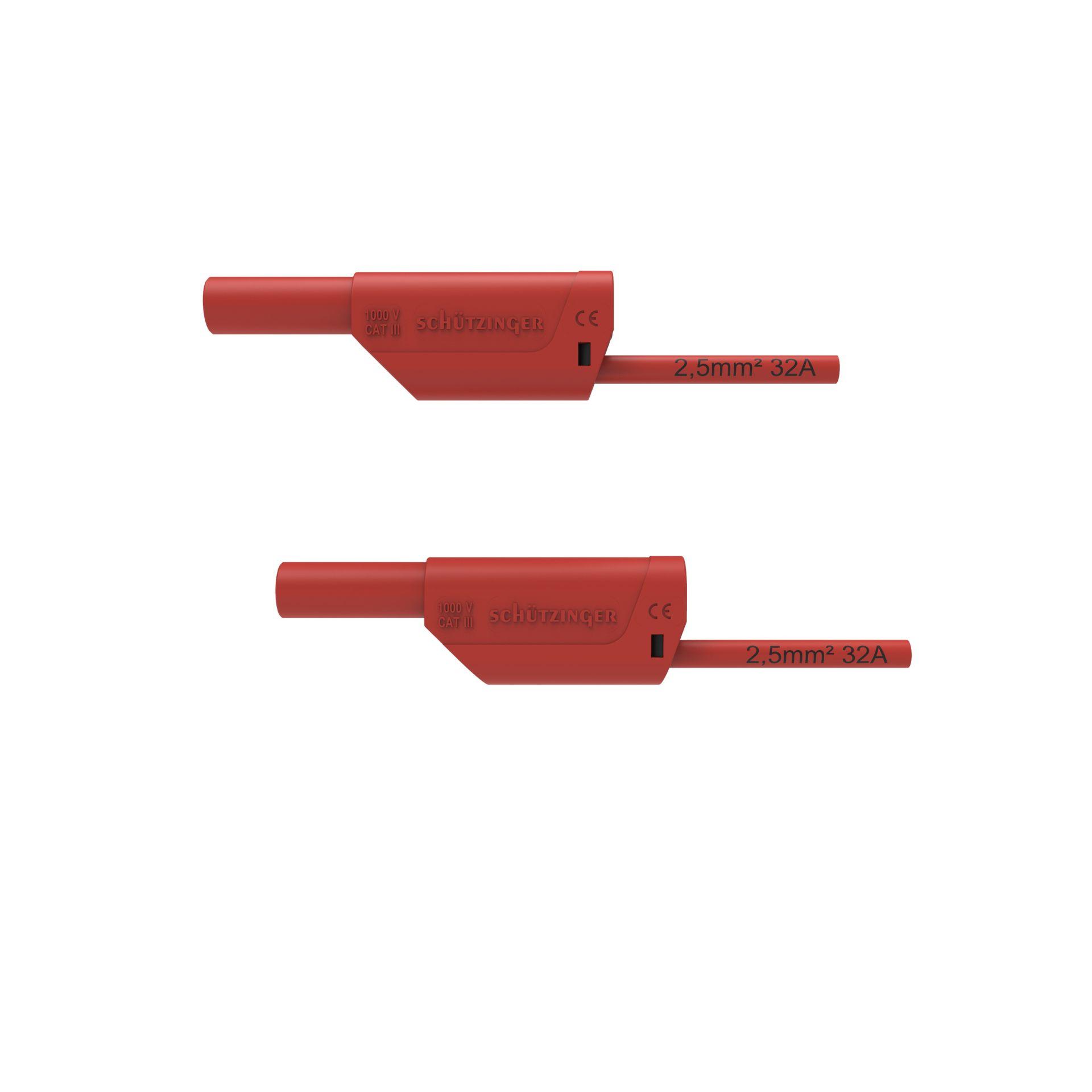 Cavo di collegamento di sicurezza ø 4 mm, 2,5 mm2, 2000 mm, rosso Cavo di collegamento di sicurezza ø 4 mm, 2,5 mm2, 2000 mm, rosso