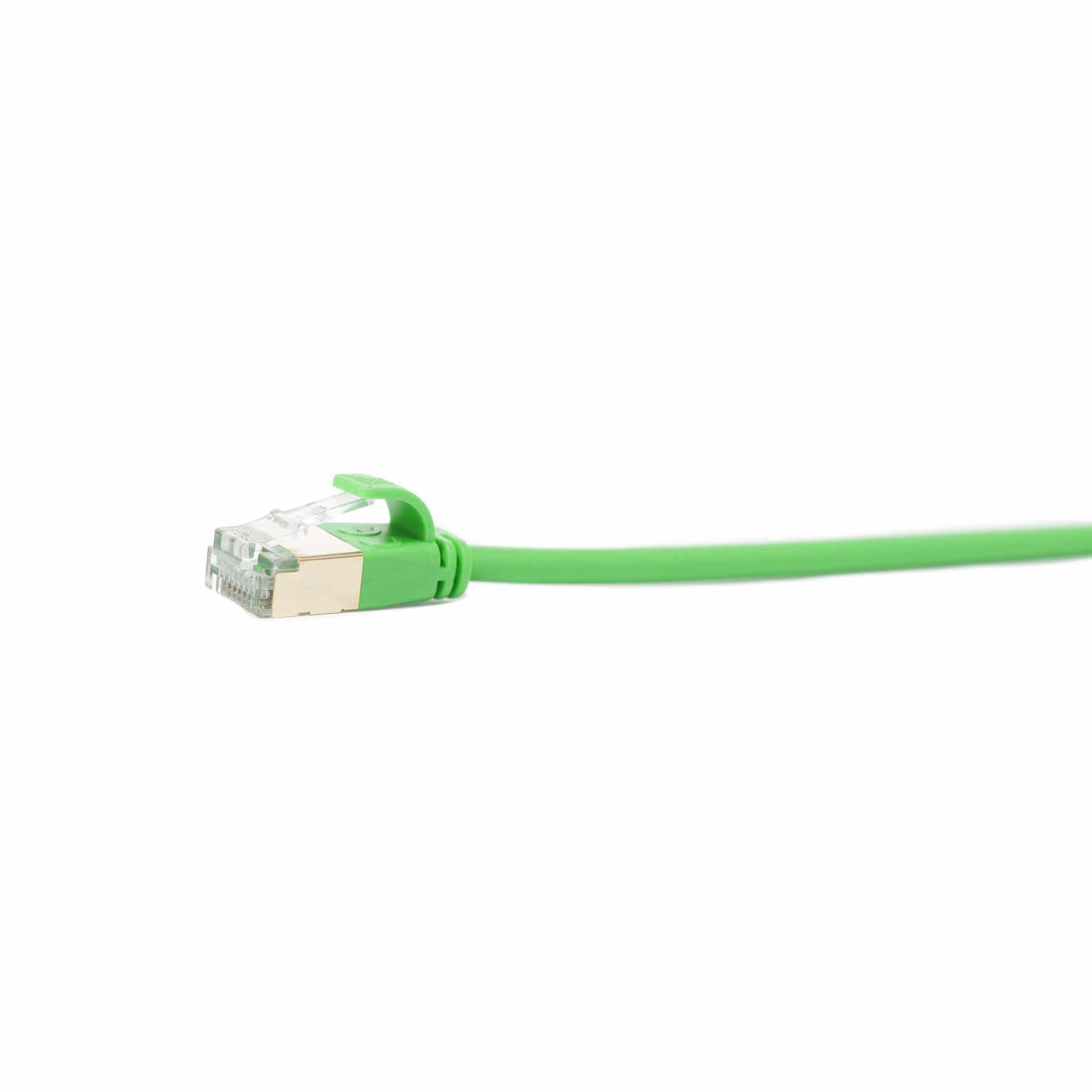 CAT 6A slim patch cable, S/FTP, 2000mm, green, LSZH halogen-free, 500 Mhz