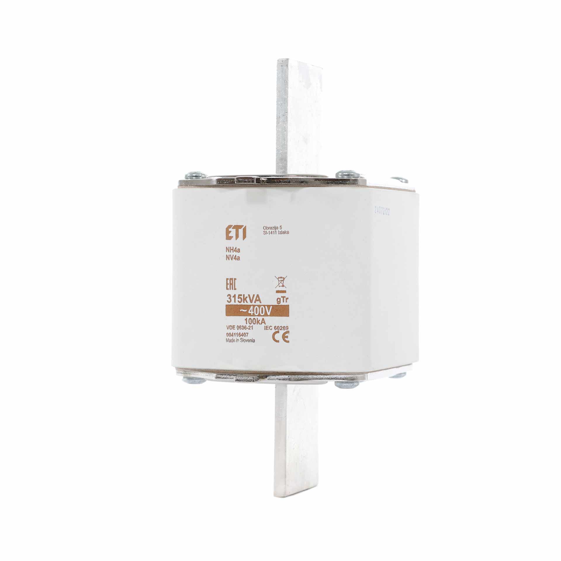 Fusibile NH da 4A, 455A per la protezione del trasformatore 315kVA, gTr