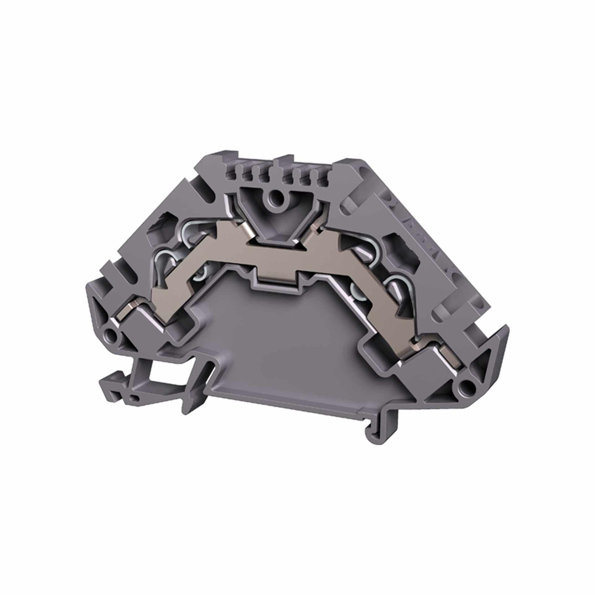 Terminale a molla push-in 4mm², 4 fili, grigio Terminale a molla push-in 4mm², 4 fili, grigio