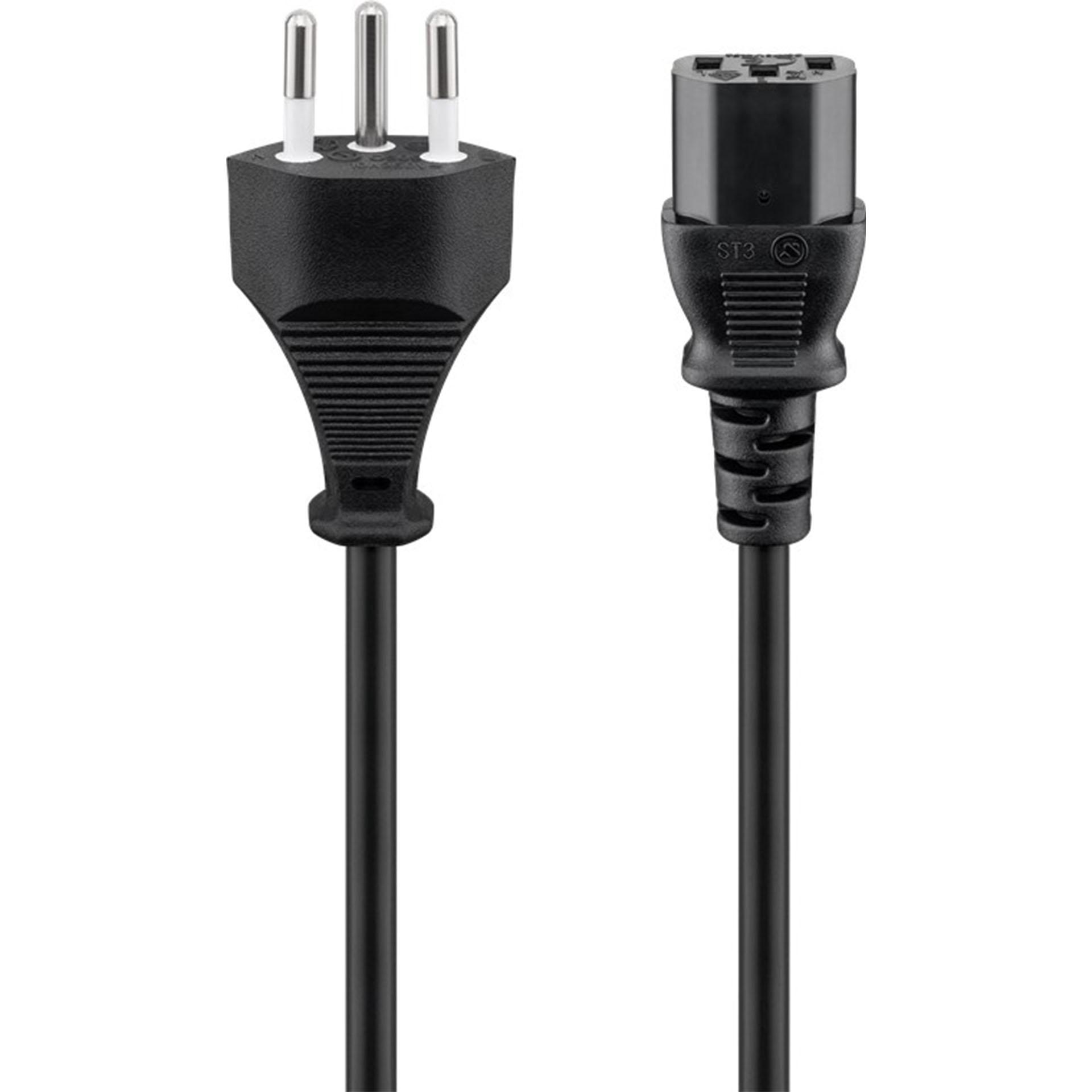 Apparatekabel H05VV-F3G0.75, 2m, schwarz, T12/C13 Apparatekabel H05VV-F3G0.75, 2m, schwarz, T12/C13