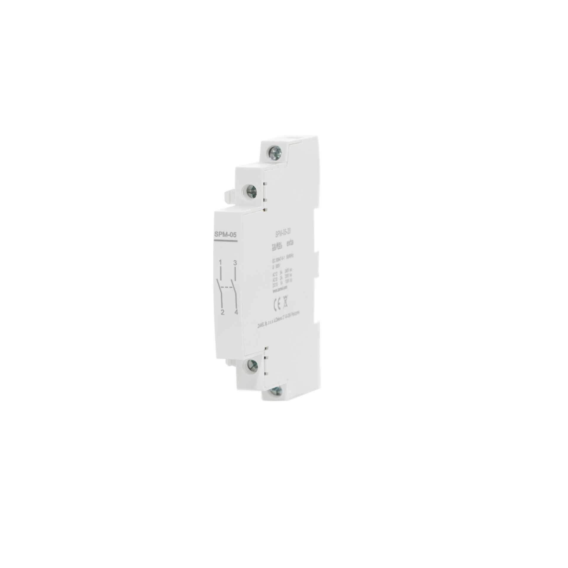 Contatto ausiliario per contattori R25, R40, R63, R100 (è possibile montare al massimo 1 pezzo), SPM-05-20 Contatto ausiliario per contattori R25, R40, R63, R100 (è possibile montare al massimo 1 pezzo), SPM-05-20