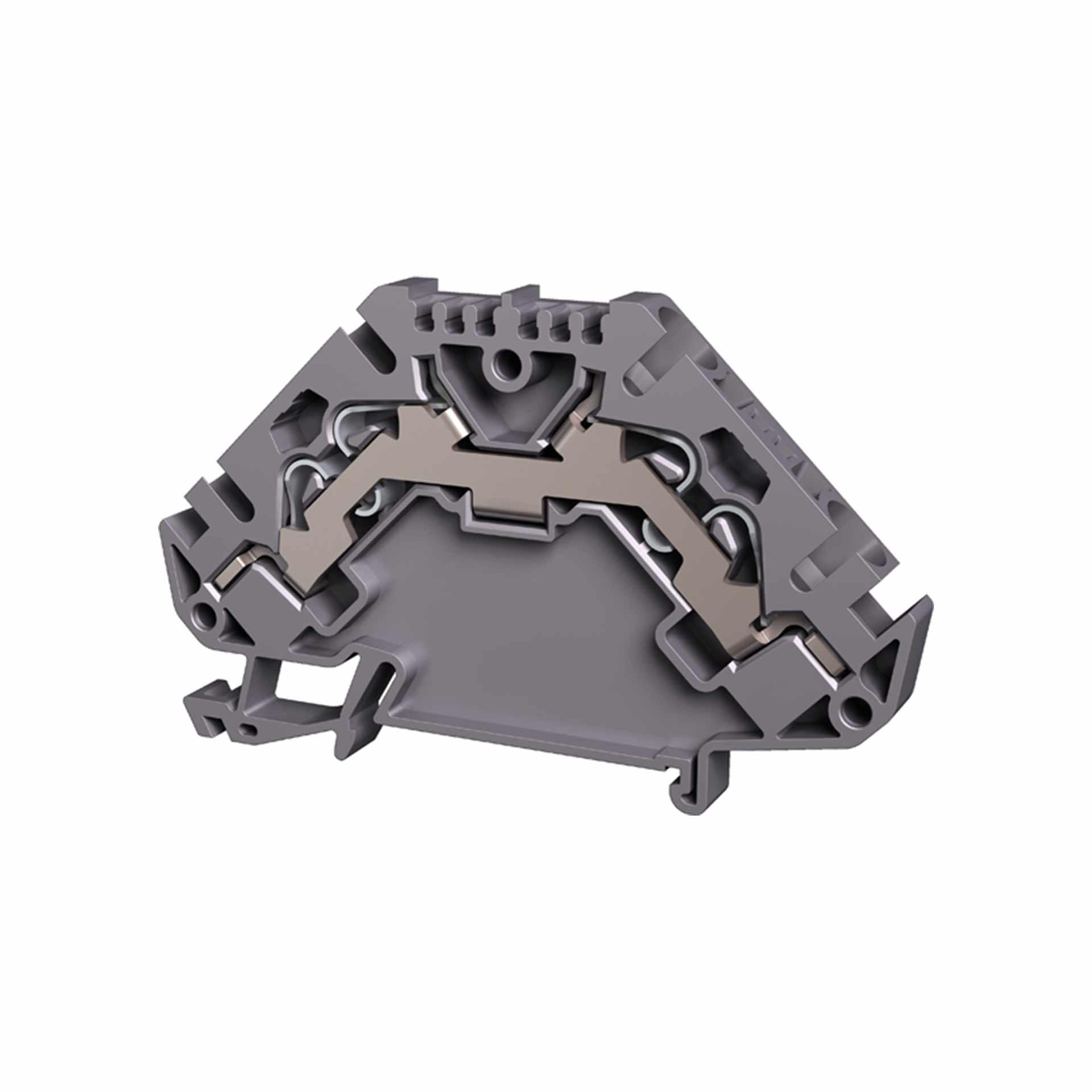 Terminale a molla push-in 2,5mm², 4 fili, grigio Terminale a molla push-in 2,5mm², 4 fili, grigio