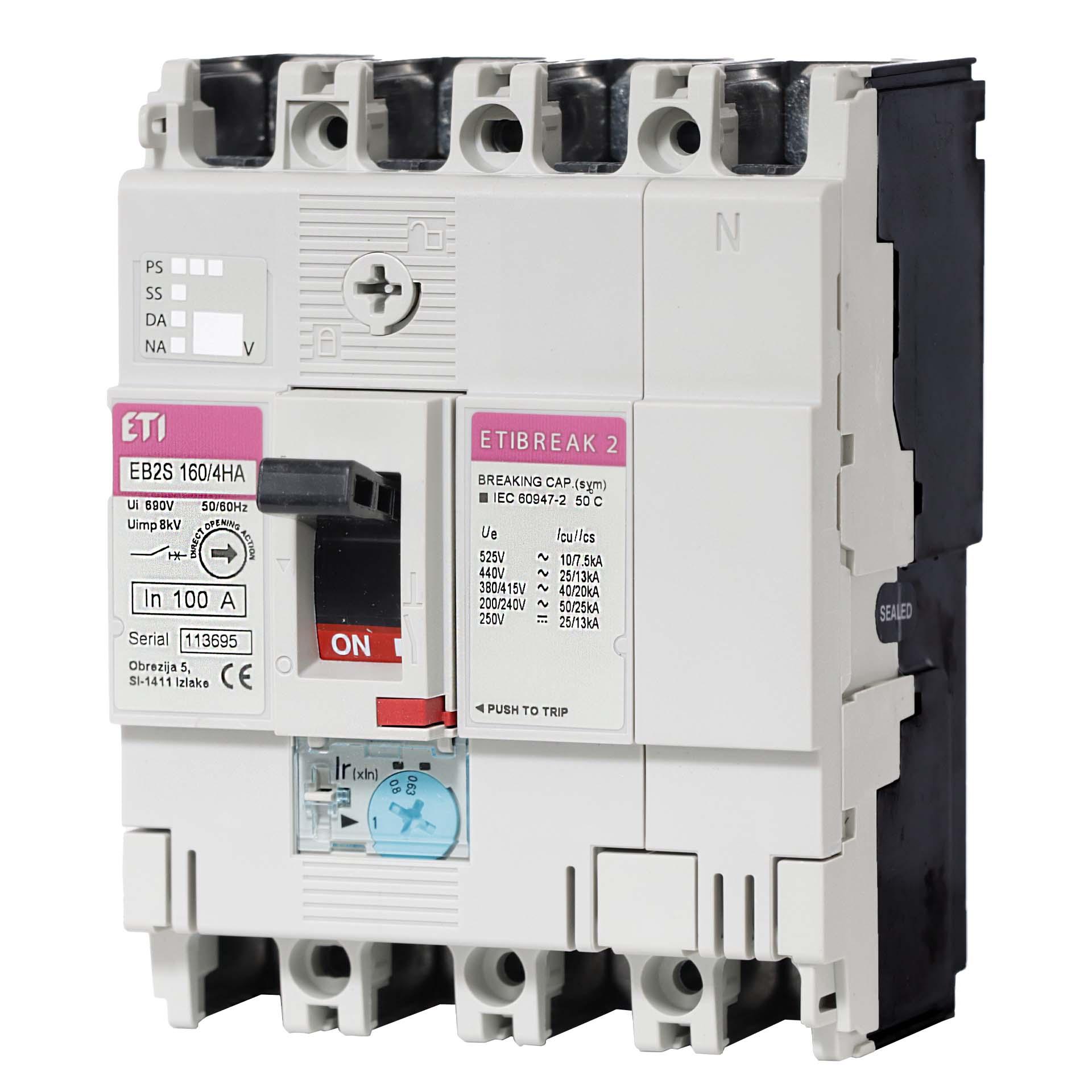 Interruttore compatto, EB2S 160/4HA 63A, Icu 40kA / Ics 20kA