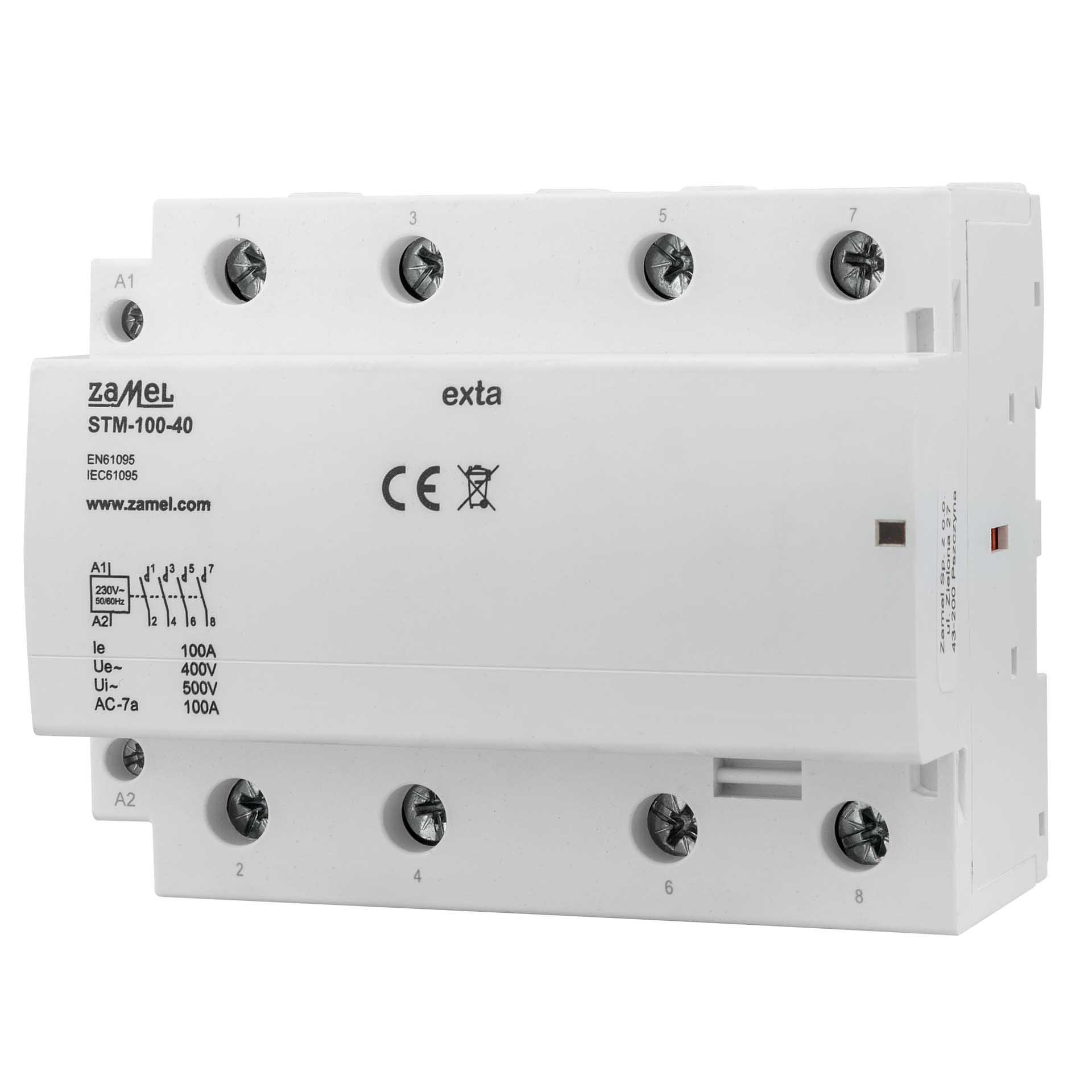 Contacteur 4 pôle, 100A (AC1, 400V), R100-40 230V AC