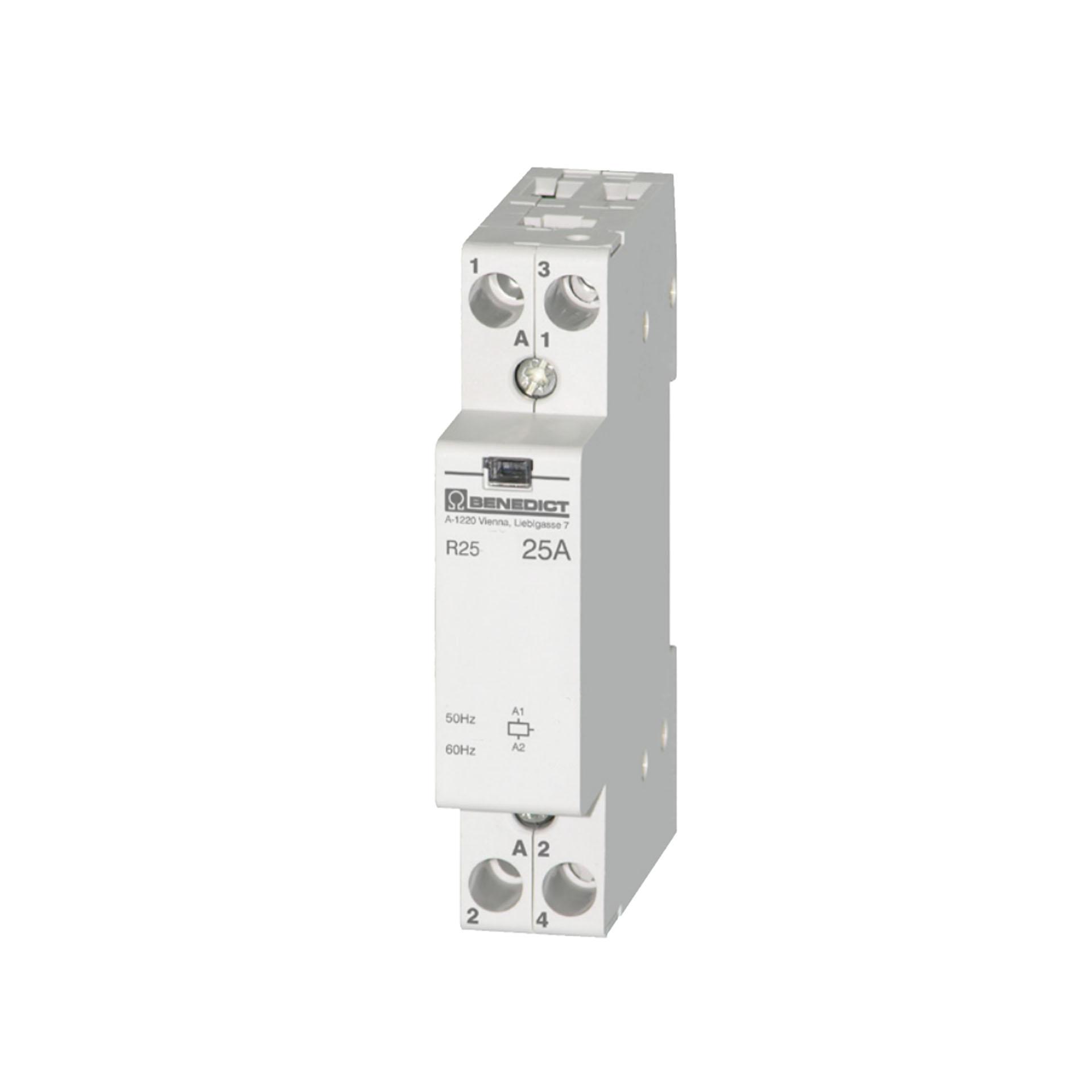 Contattore di installazione a 2 poli, 1S+1NC, 25A AC1, R25-11 230V AC