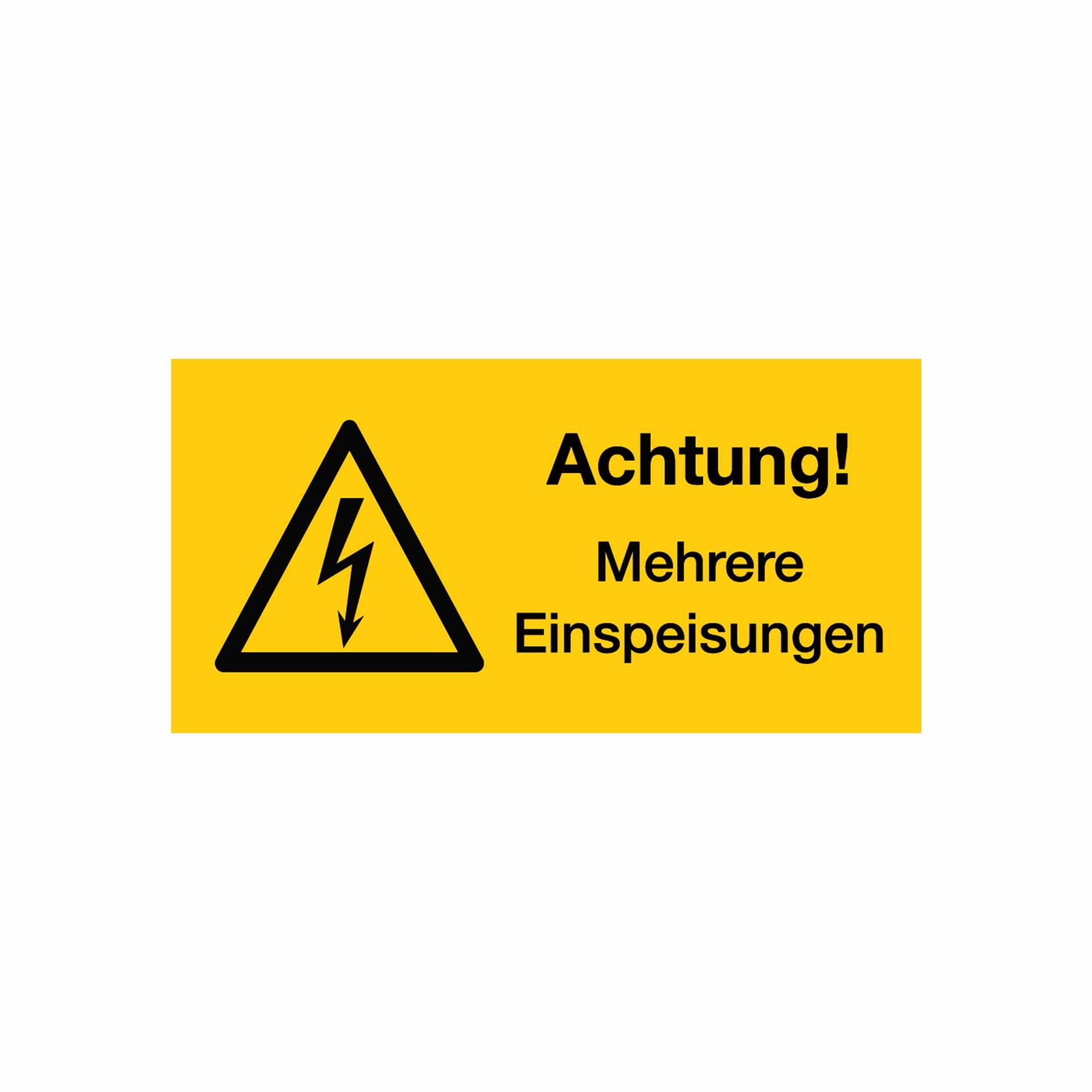 Achtung Mehrere Einspeisungen 52x26mm A4 Bogen