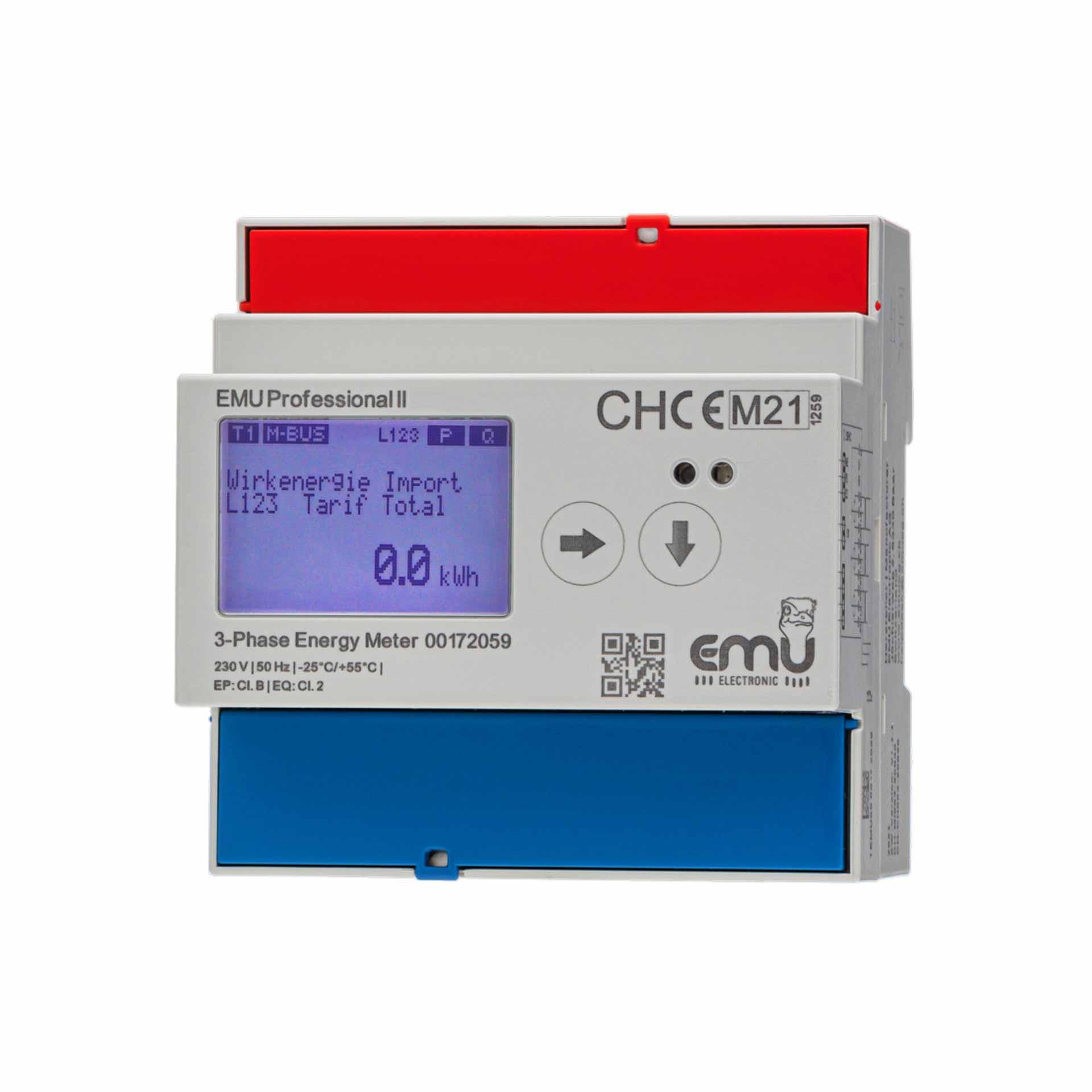 Contatore di energia EMU Professional II 3/100, omologazione MID B+D, misura diretta 100A 3PN