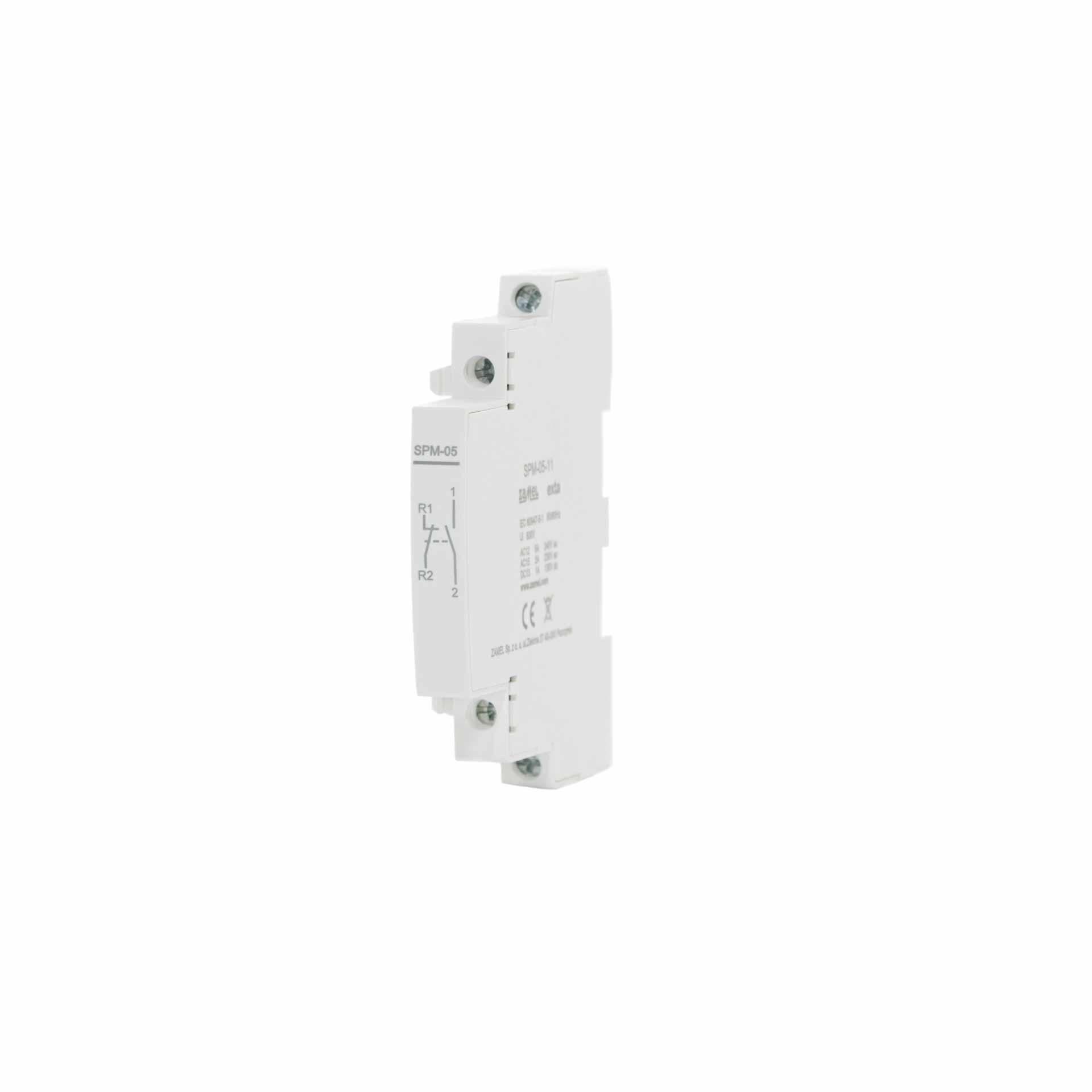 Contatto ausiliario per contattori R25, R40, R63, R100 (è possibile montare al massimo 1 pezzo), SPM-05-11 Contatto ausiliario per contattori R25, R40, R63, R100 (è possibile montare al massimo 1 pezzo), SPM-05-11
