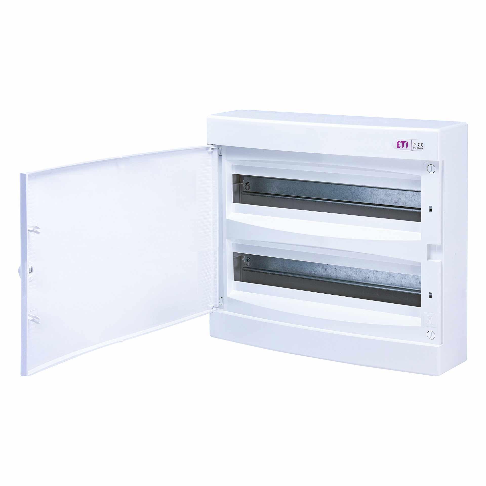 Quadro di distribuzione esterno con porta bianca "ECT-36-PO", IP40, 2x18 moduli (36M)