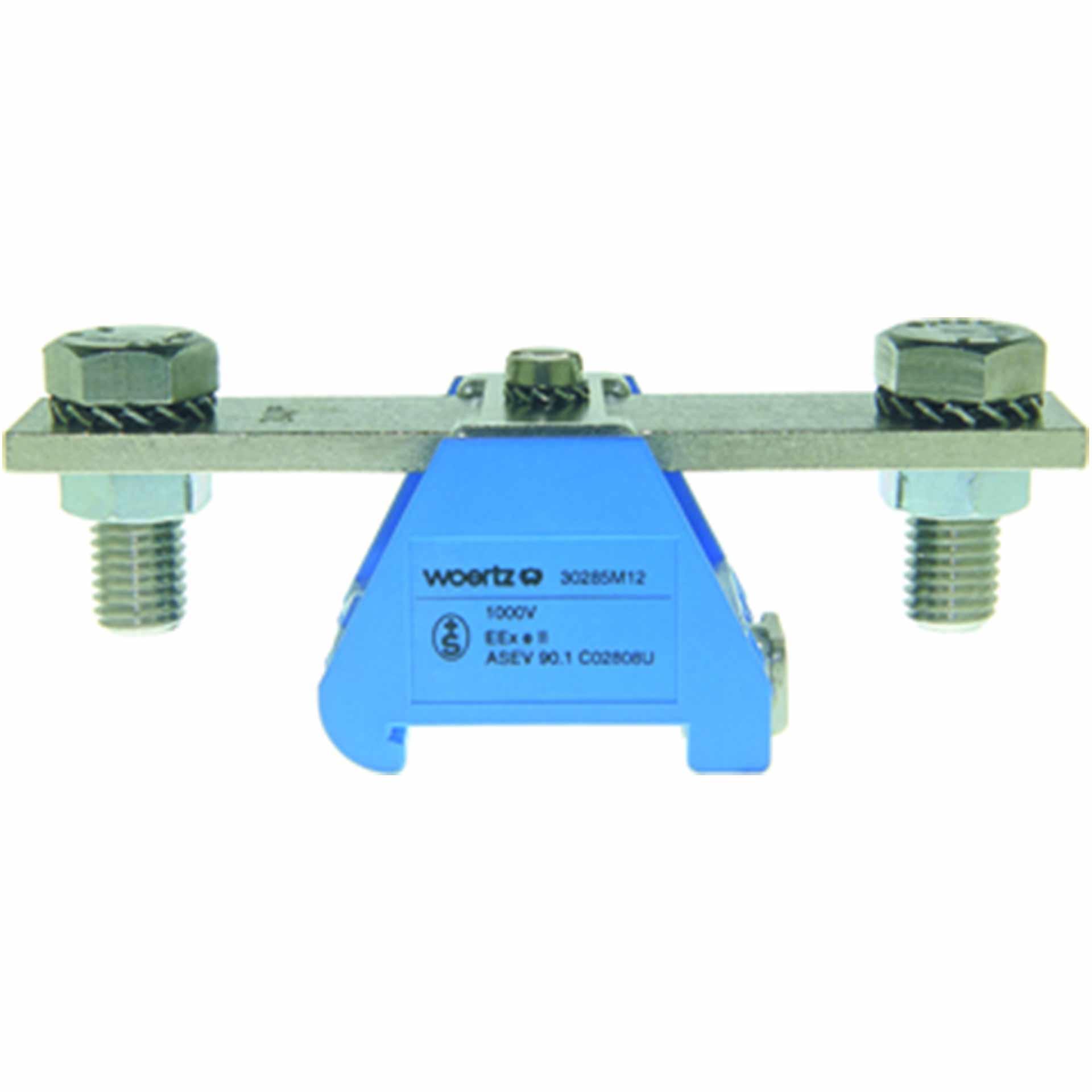 Hochleistungsklemme DIN35 M12 240mm², 2-Leiter, blau