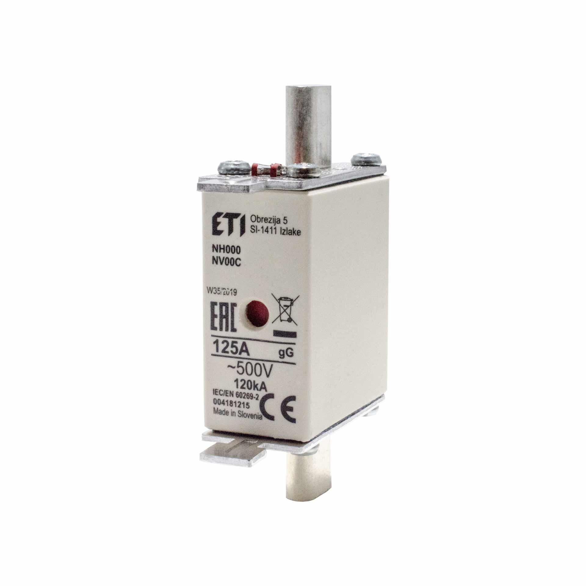 NH fuse size 000 125A, characteristic gL-gG 500V NH fuse size 000 125A, characteristic gL-gG 500V