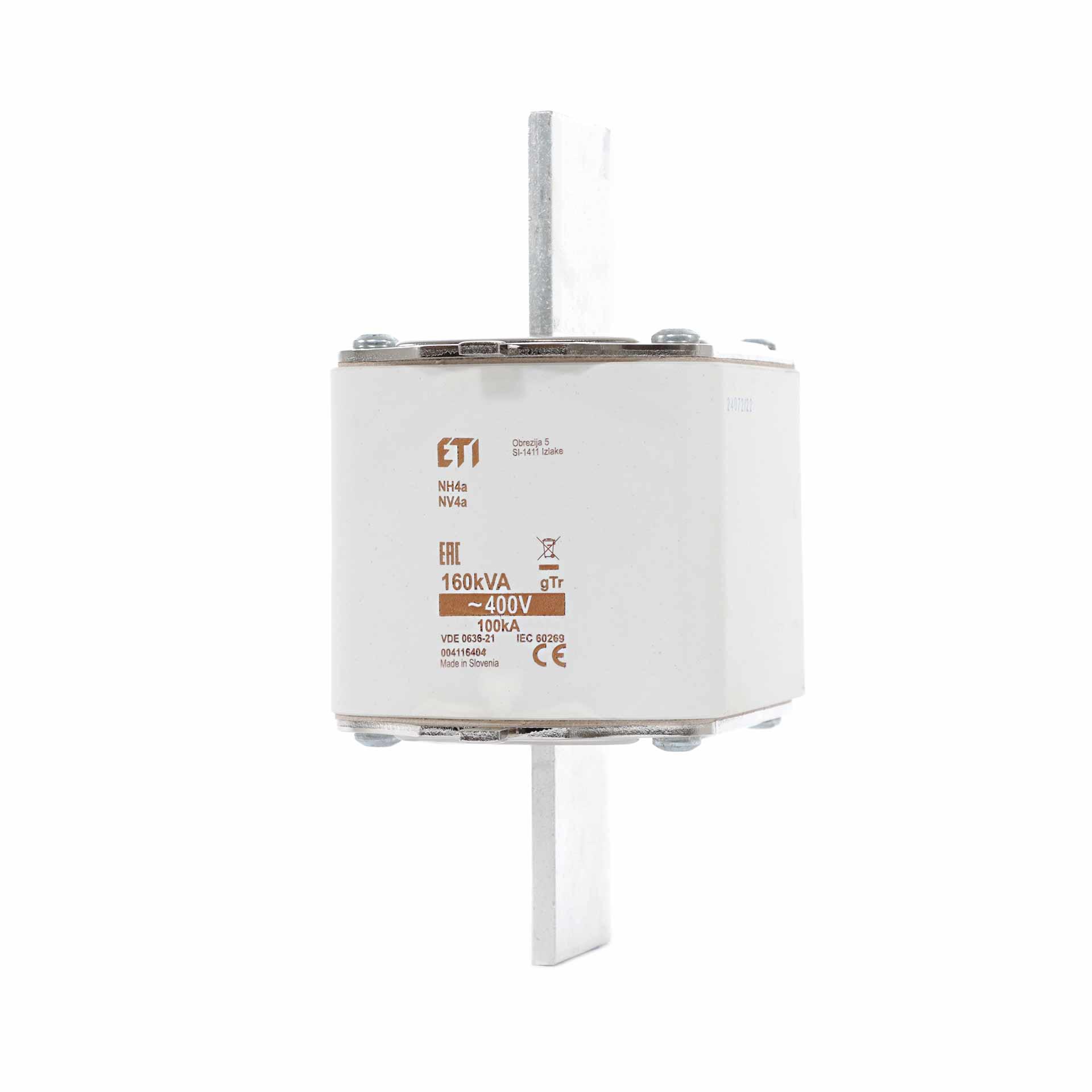 Fusibile NH da 4A, 231A per la protezione del trasformatore 160kVA, gTr