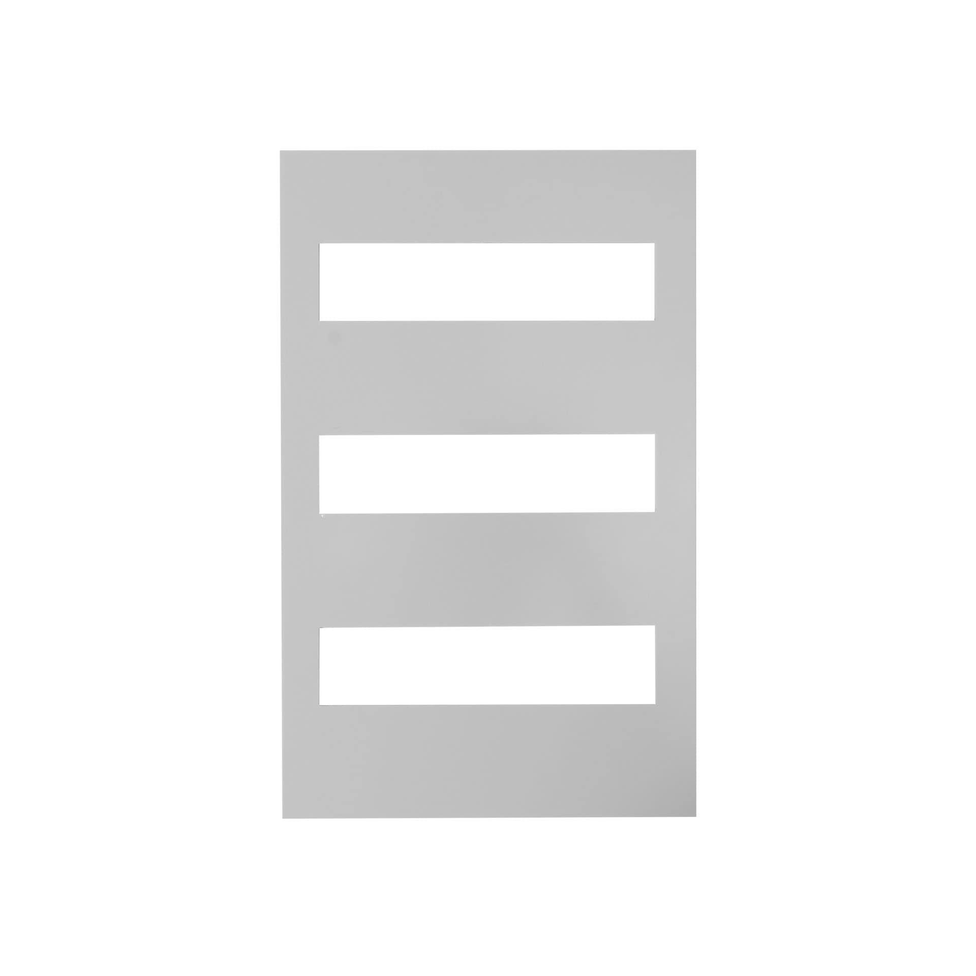Cover plate with 3 cut-outs, 250x400x4mm, polystyrene 7035 light grey, halogen-free