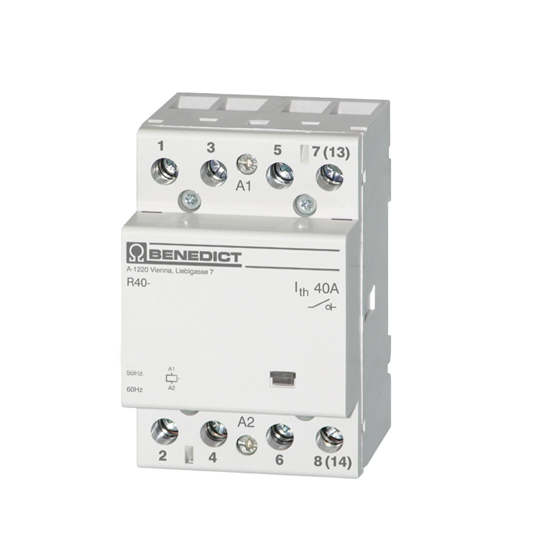 Installation contactor 4-pole, 4NC, 40A AC1, R40-04 230V AC
