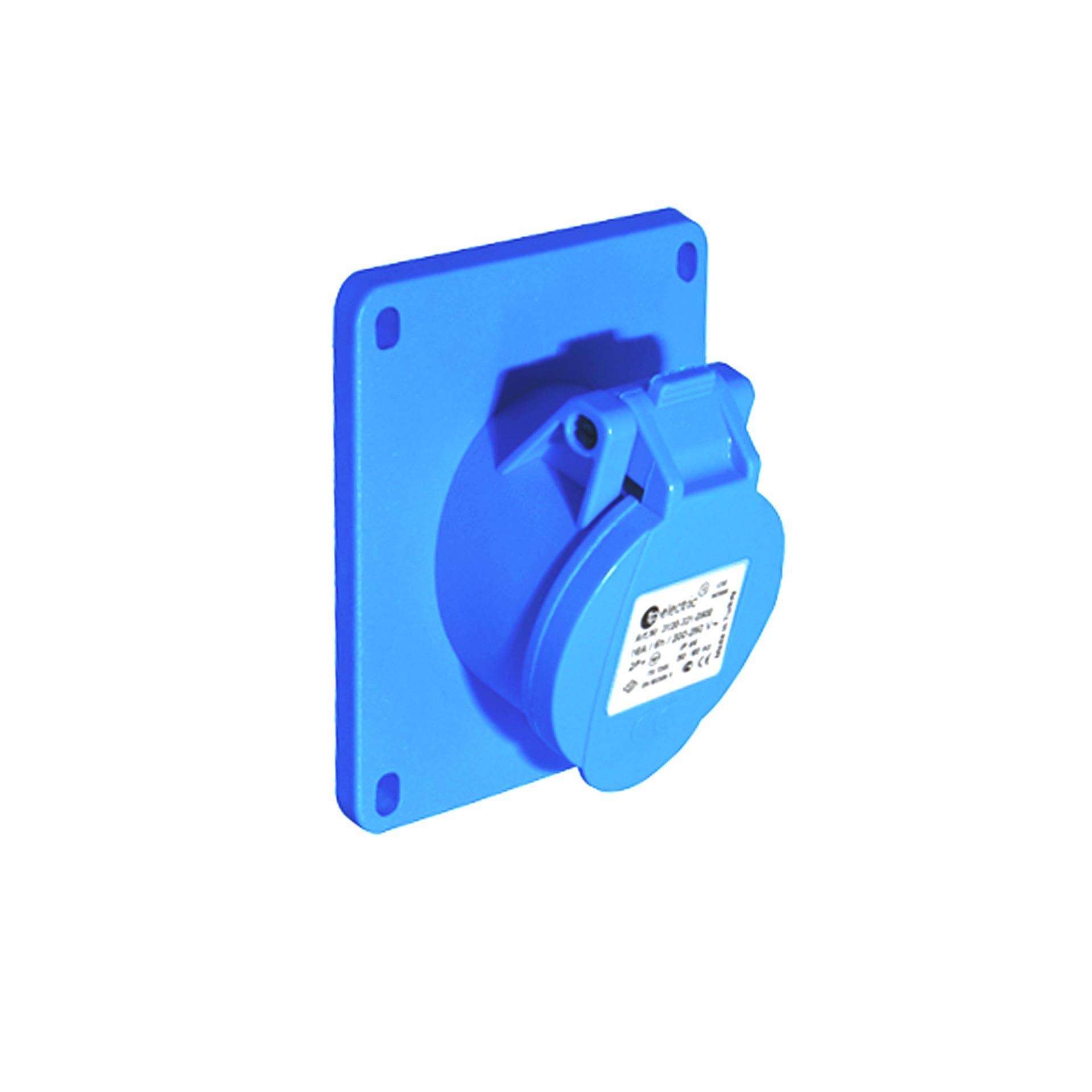 Presa rapida CEE 16A 3P 6h, 1PNE 230V, design angolare, contatti nichelati, sistema QC