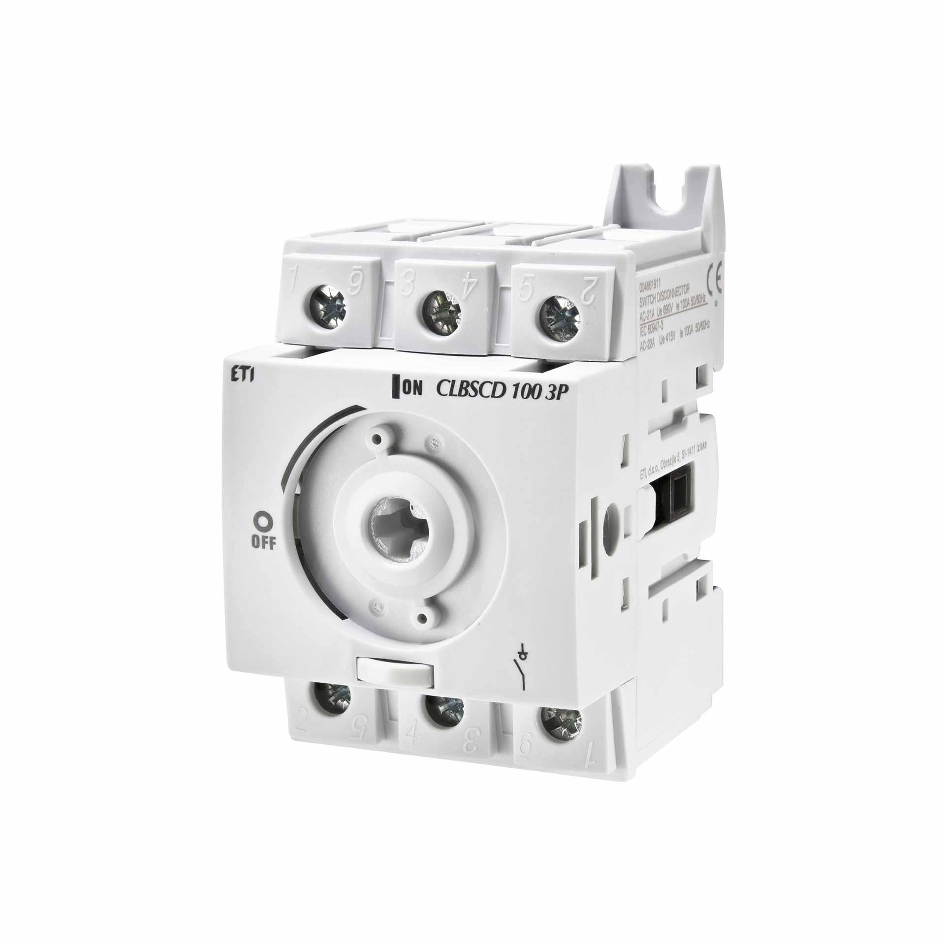 Switch-disconnector CLBSCD 100A 3P without switching lever, in smaller housing